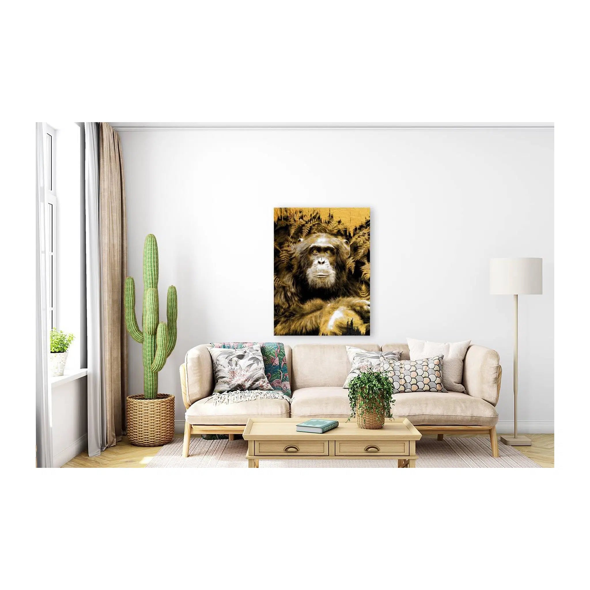 Monkey Portrait Gold Giclée Print 34911 Visual Wall Art