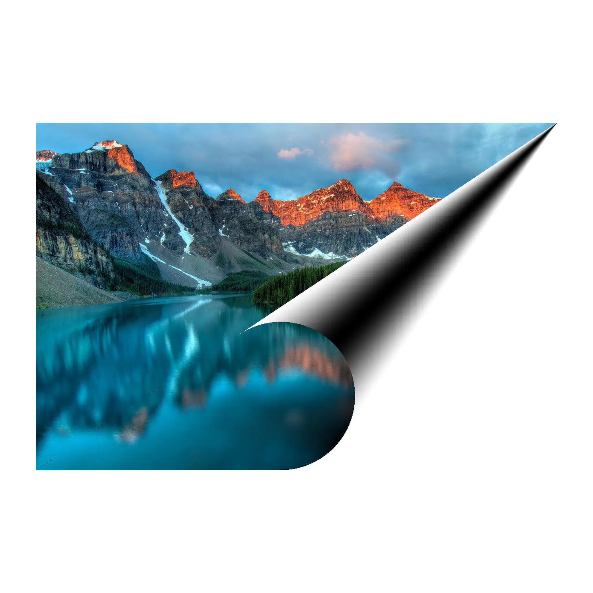 Moraine Lake Sunset Landscape Giclée Print 32642 Giclée Fine Art Matte Paper Print Visual Wall Art