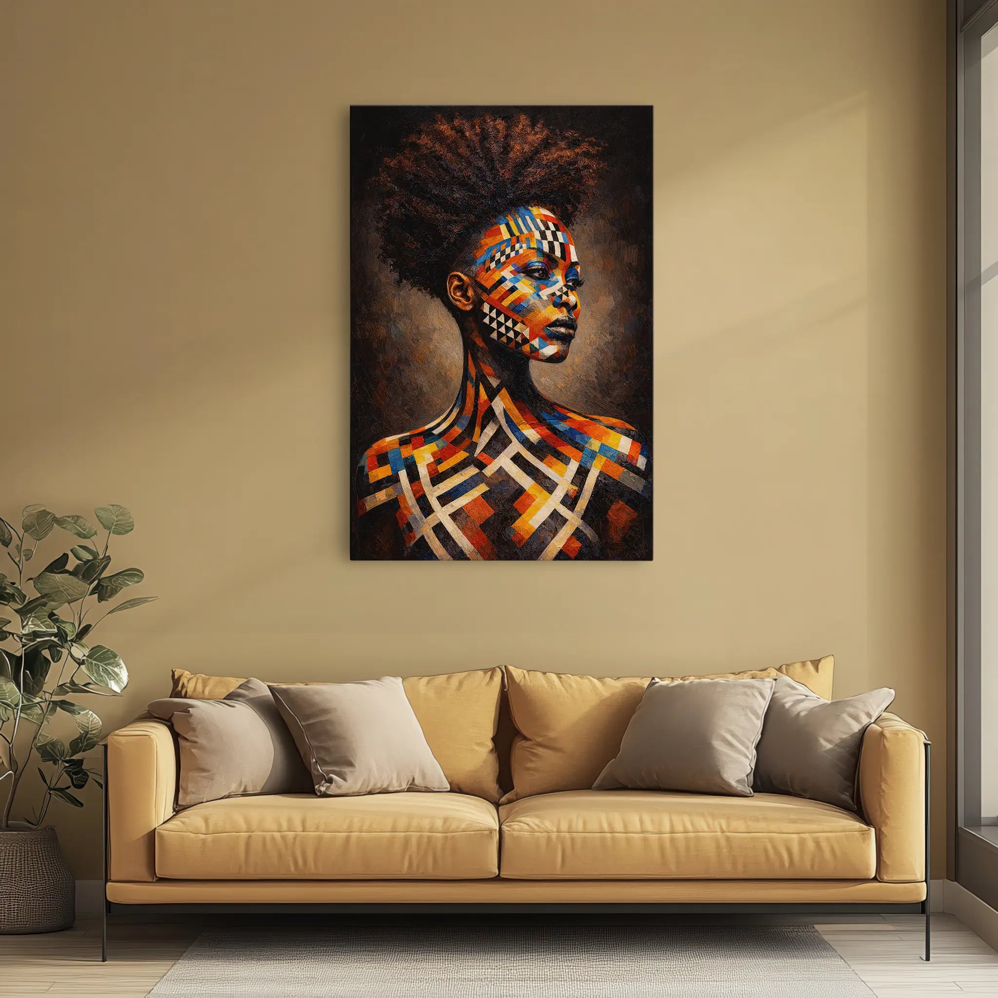 Mosaic Pattern Profile Portrait Giclée Print 235010 Visual Wall Art AR2:3V Giclée Print