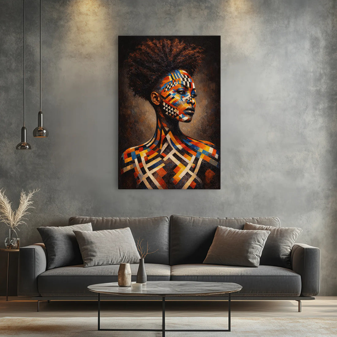 Mosaic Pattern Profile Portrait Giclée Print 235010 Visual Wall Art AR2:3V Giclée Print