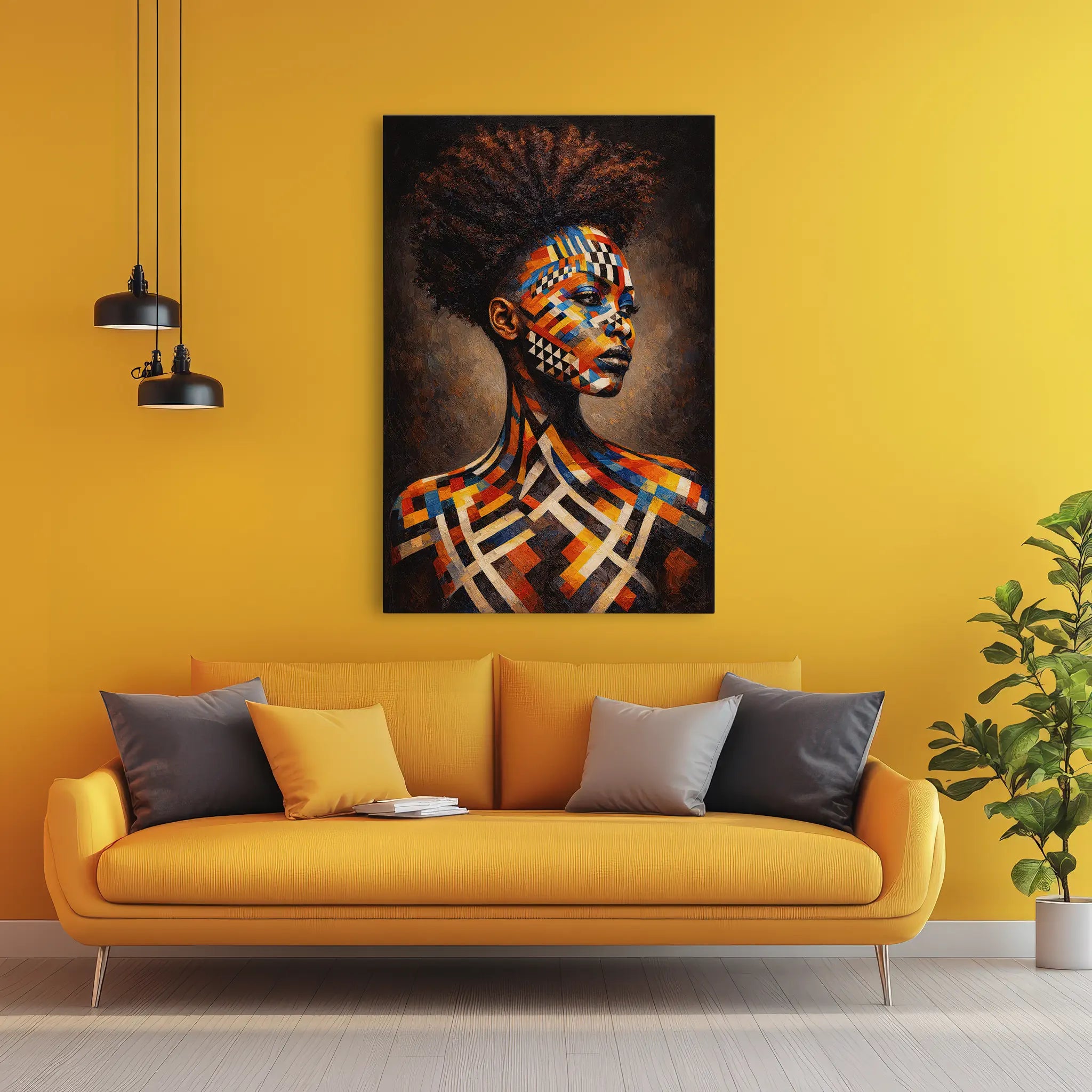 Mosaic Pattern Profile Portrait Giclée Print 235010 Visual Wall Art AR2:3V Giclée Print