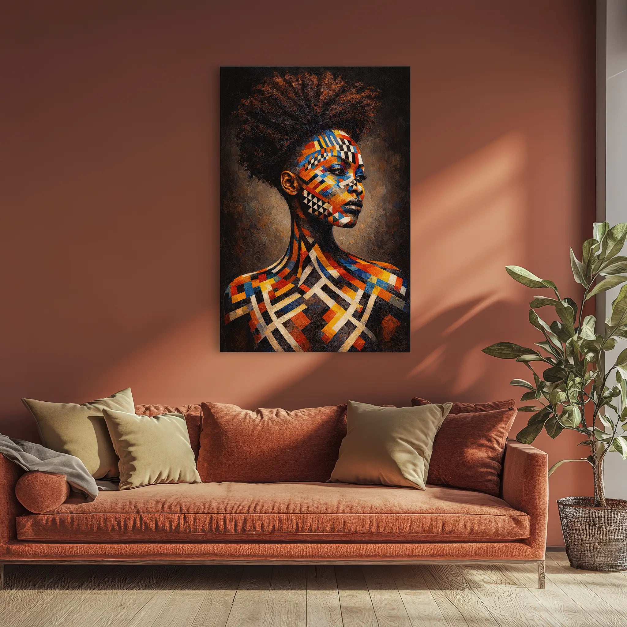 Mosaic Pattern Profile Portrait Giclée Print 235010 Visual Wall Art AR2:3V Giclée Print