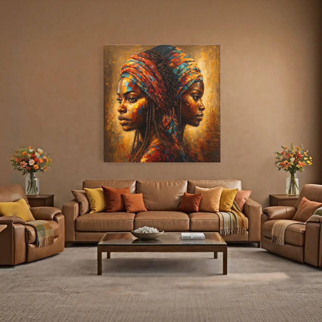 Mosaic of Memory Twin Profiles Giclée Print 119013 Visual Wall Art AR1:1S Giclée Print