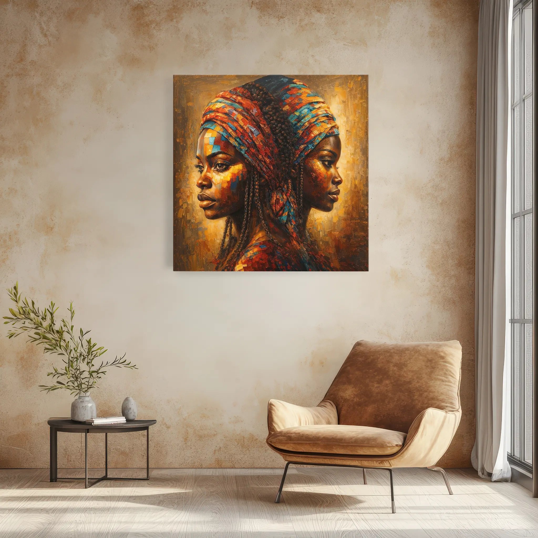 Mosaic of Memory Twin Profiles Giclée Print 119013 Visual Wall Art AR1:1S Giclée Print
