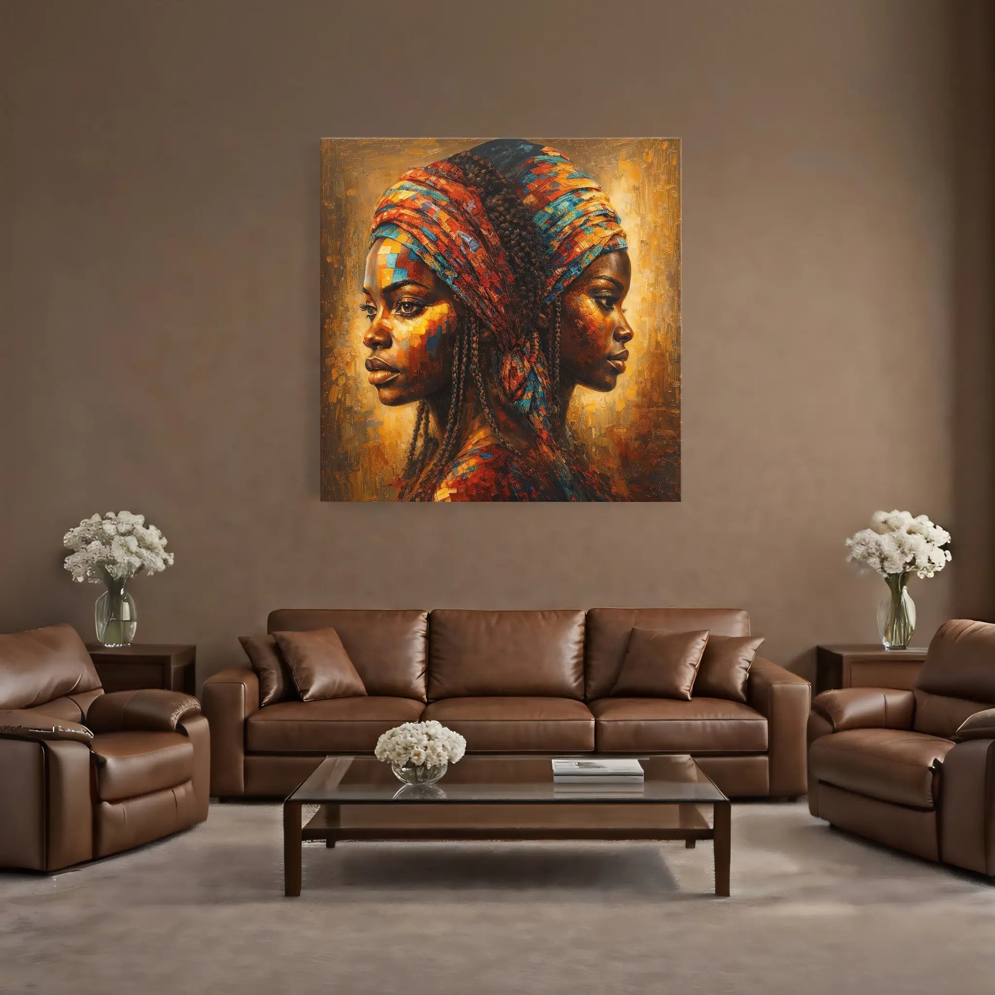 Mosaic of Memory Twin Profiles Giclée Print 119013 Visual Wall Art AR1:1S Giclée Print