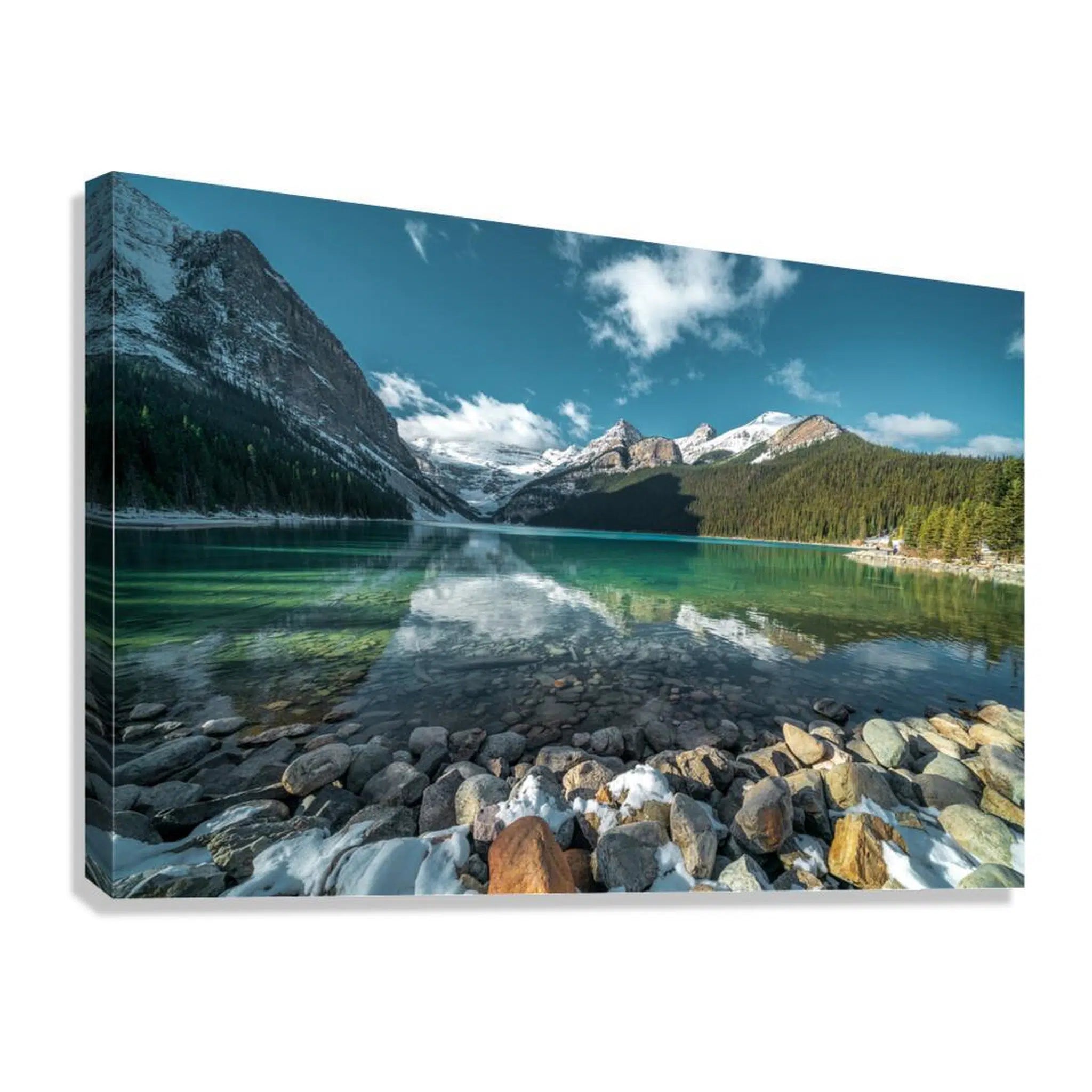Mountain Lake Landscape Giclée Print 32663 Giclée Stretched Canvas Print Visual Wall Art