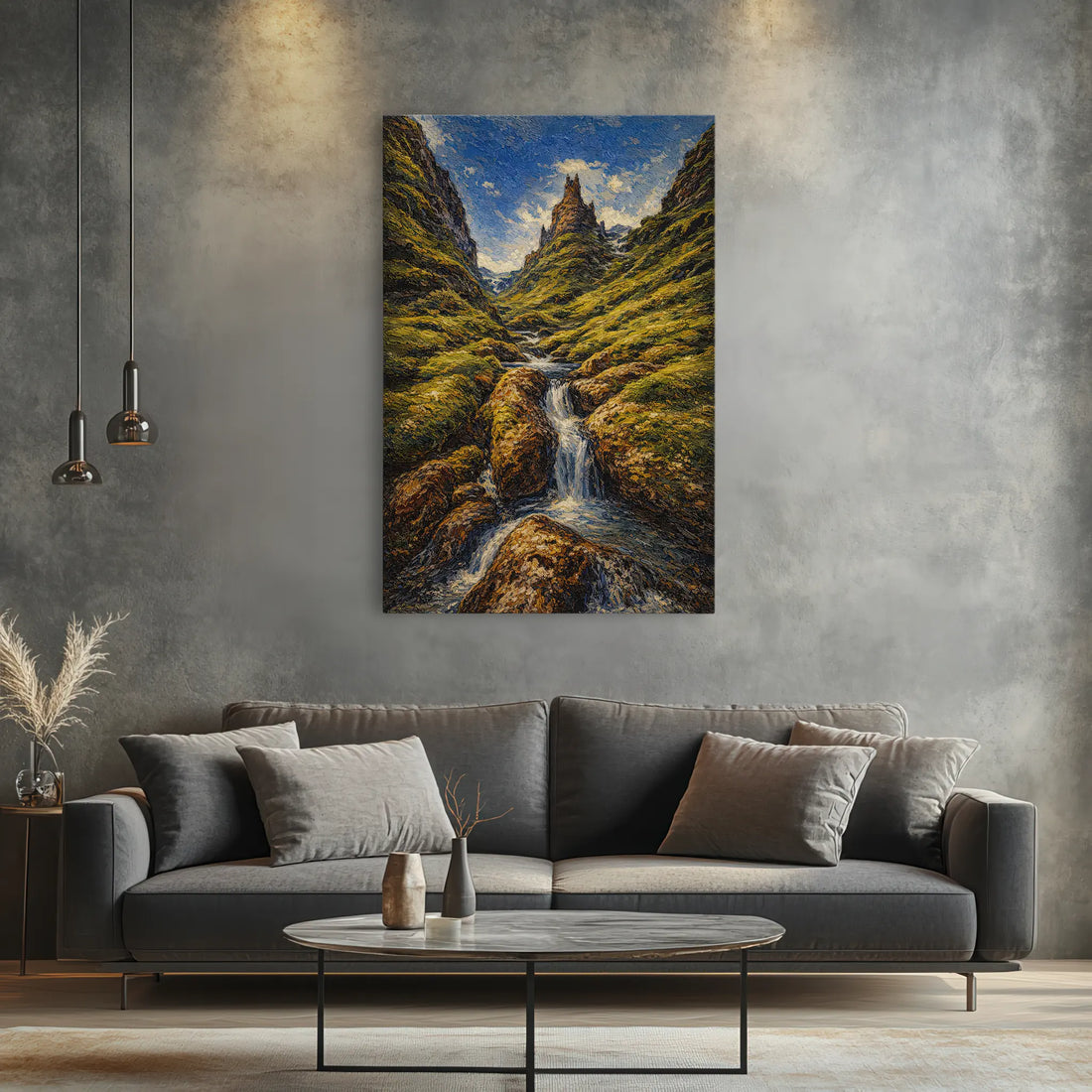 Mountain-Stream-Valley-Giclée-Print-232008 Visual Wall Art AR2:3V Giclée Print