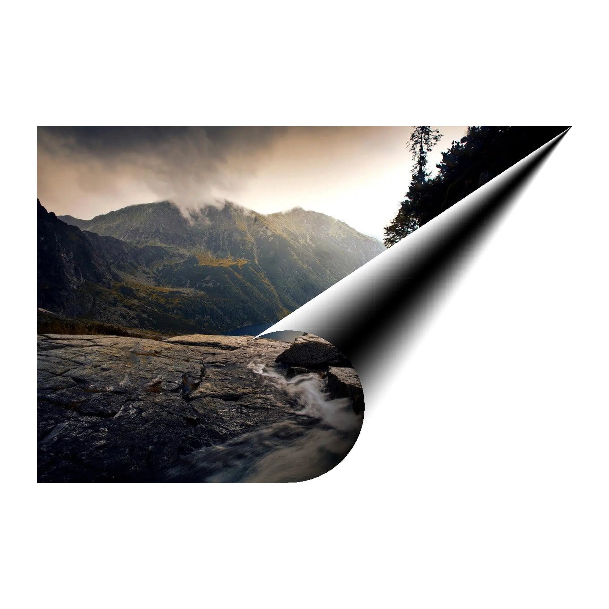 Mountain Stream Waterfall Giclée Print 32600 Giclée Fine Art Matte Paper Print Visual Wall Art