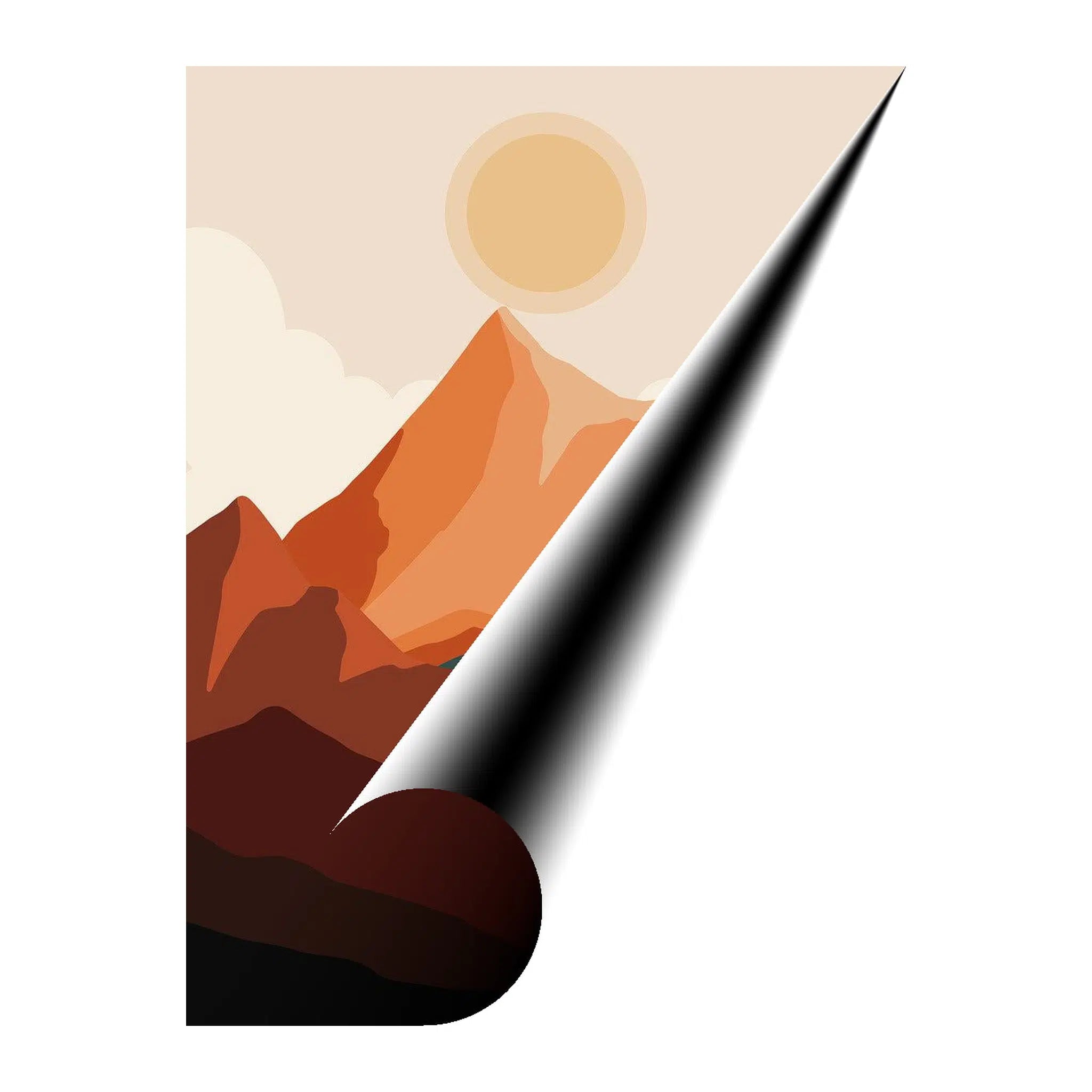 Mountain Sunset Bohemian Giclée Print 34247 Giclée Rolled Canvas Print Visual Wall Art