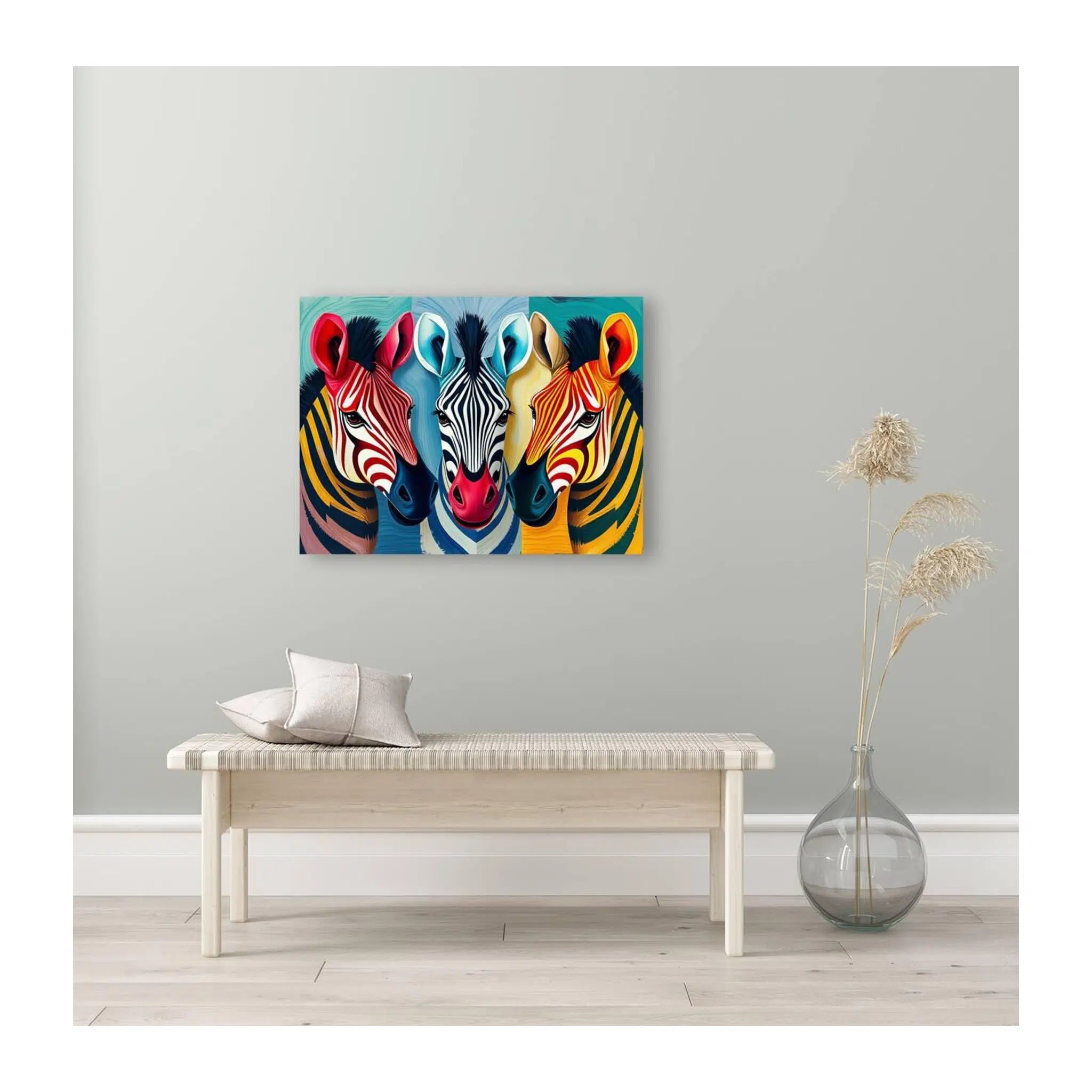 Multicolored Zebras Giclée Print 43140 Visual Wall Art
