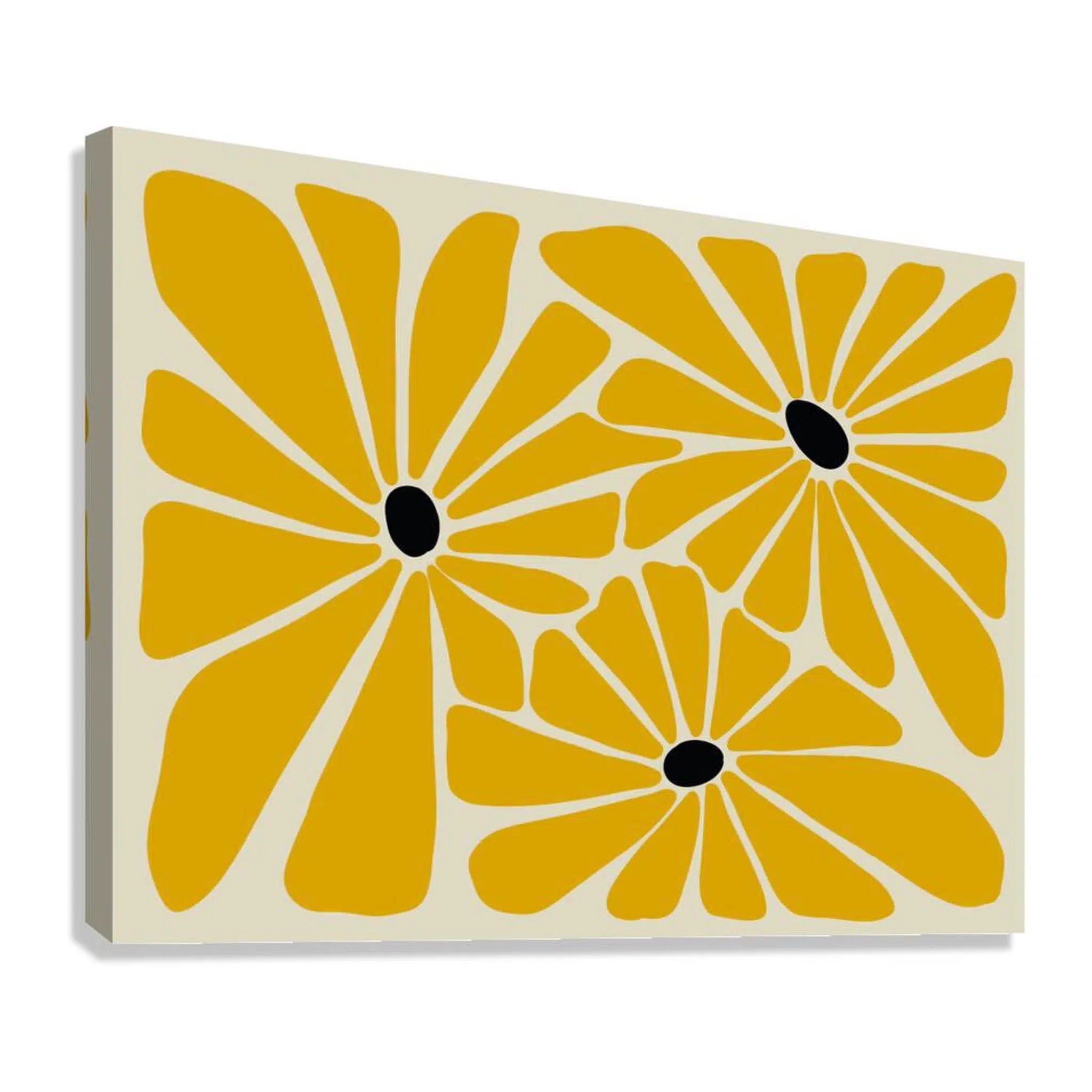 Mustard Floral Bohemian Giclée Print 43210H Giclée Stretched Canvas Print Visual Wall Art