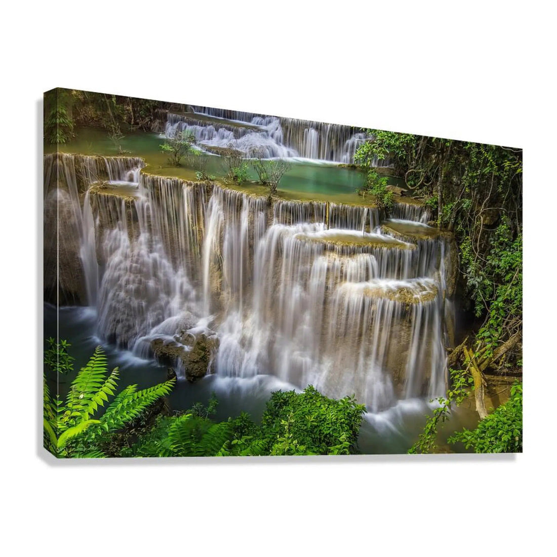 Nature's Flow Waterfall Giclée Print 32613 Giclée Stretched Canvas Print Visual Wall Art