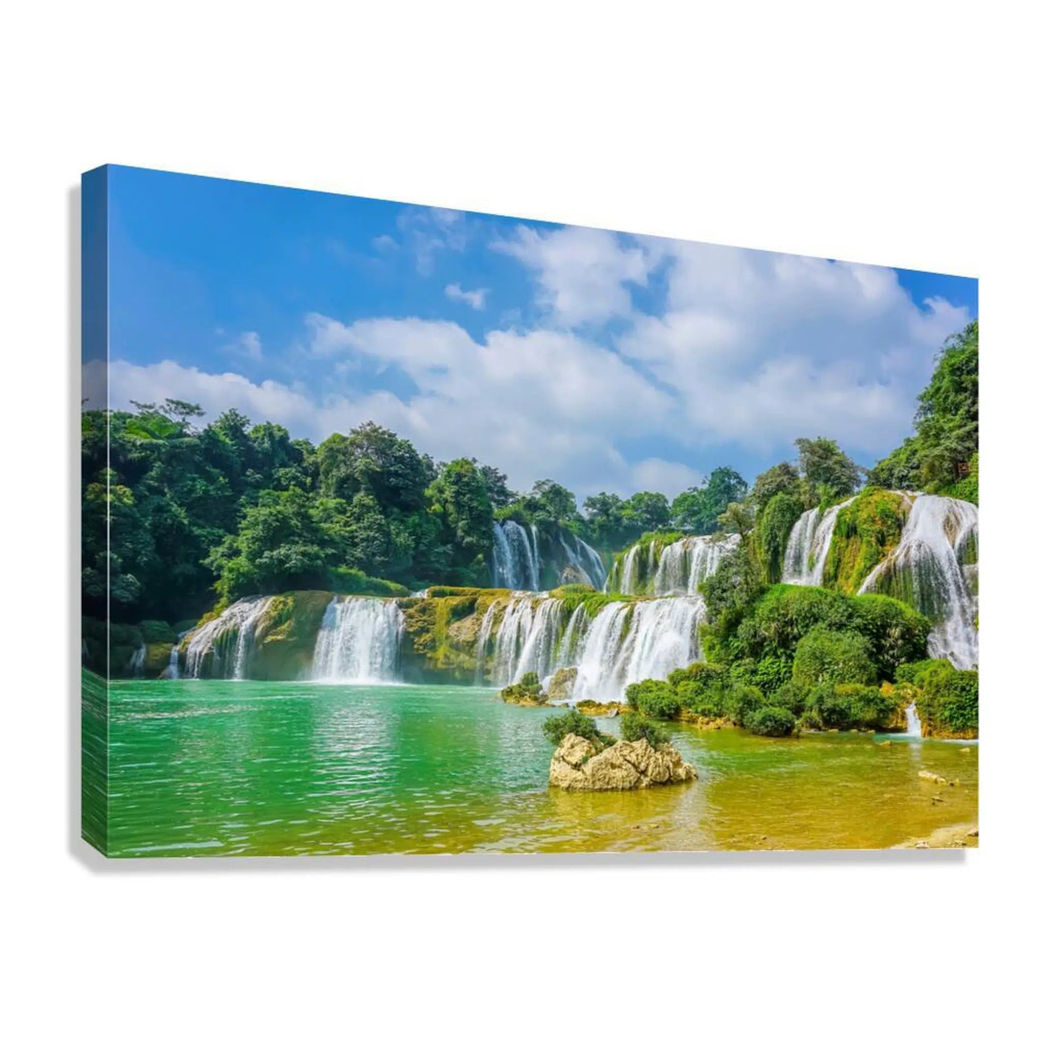 Nature's Splendor Waterfall Giclée Print 32607 Giclée Stretched Canvas Print Visual Wall Art