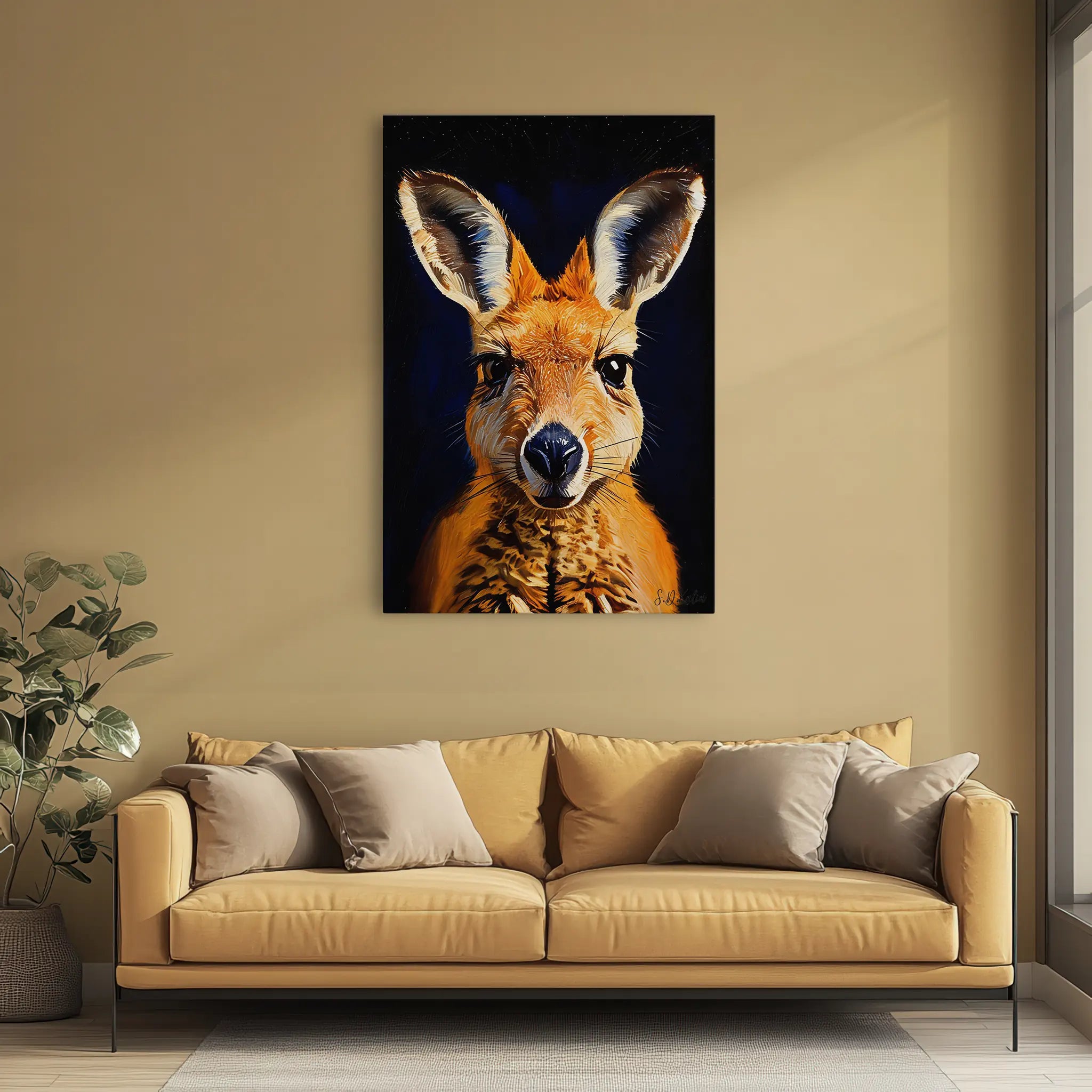 Night Watch Kangaroo Close-Up Giclée Print 231093 Visual Wall Art AR2:3V Giclée Print