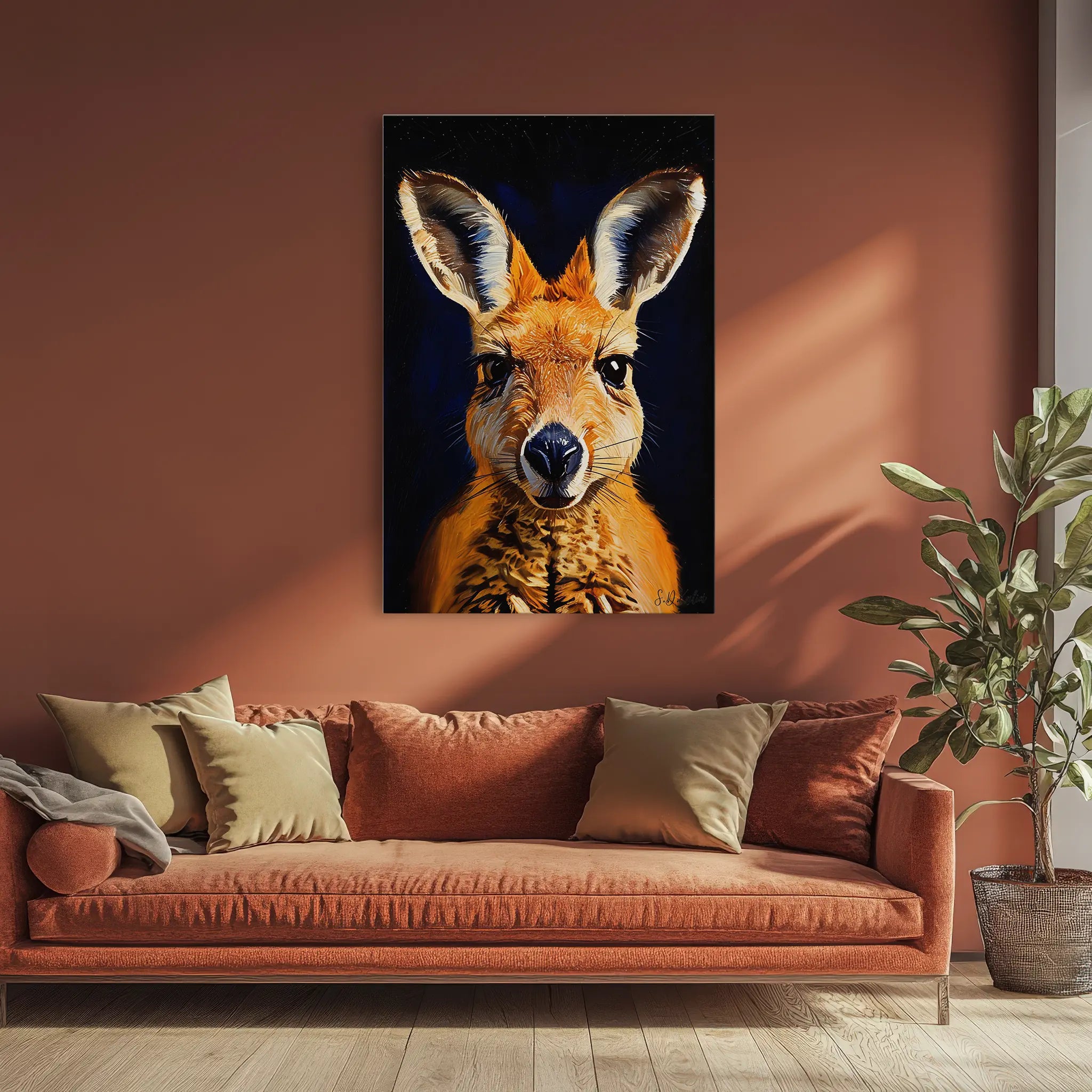 Night Watch Kangaroo Close-Up Giclée Print 231093 Visual Wall Art AR2:3V Giclée Print