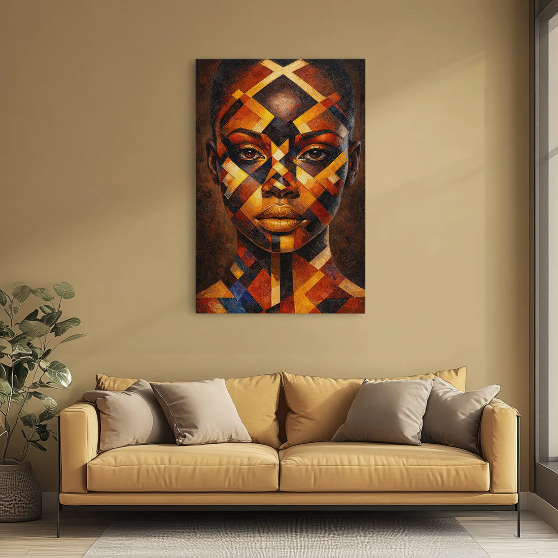 Obsidian and Gold Tribal Geometry Giclée Print 235011 Visual Wall Art AR2:3V Giclée Print