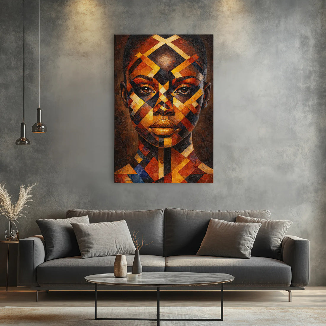 Obsidian and Gold Tribal Geometry Giclée Print 235011 Visual Wall Art AR2:3V Giclée Print