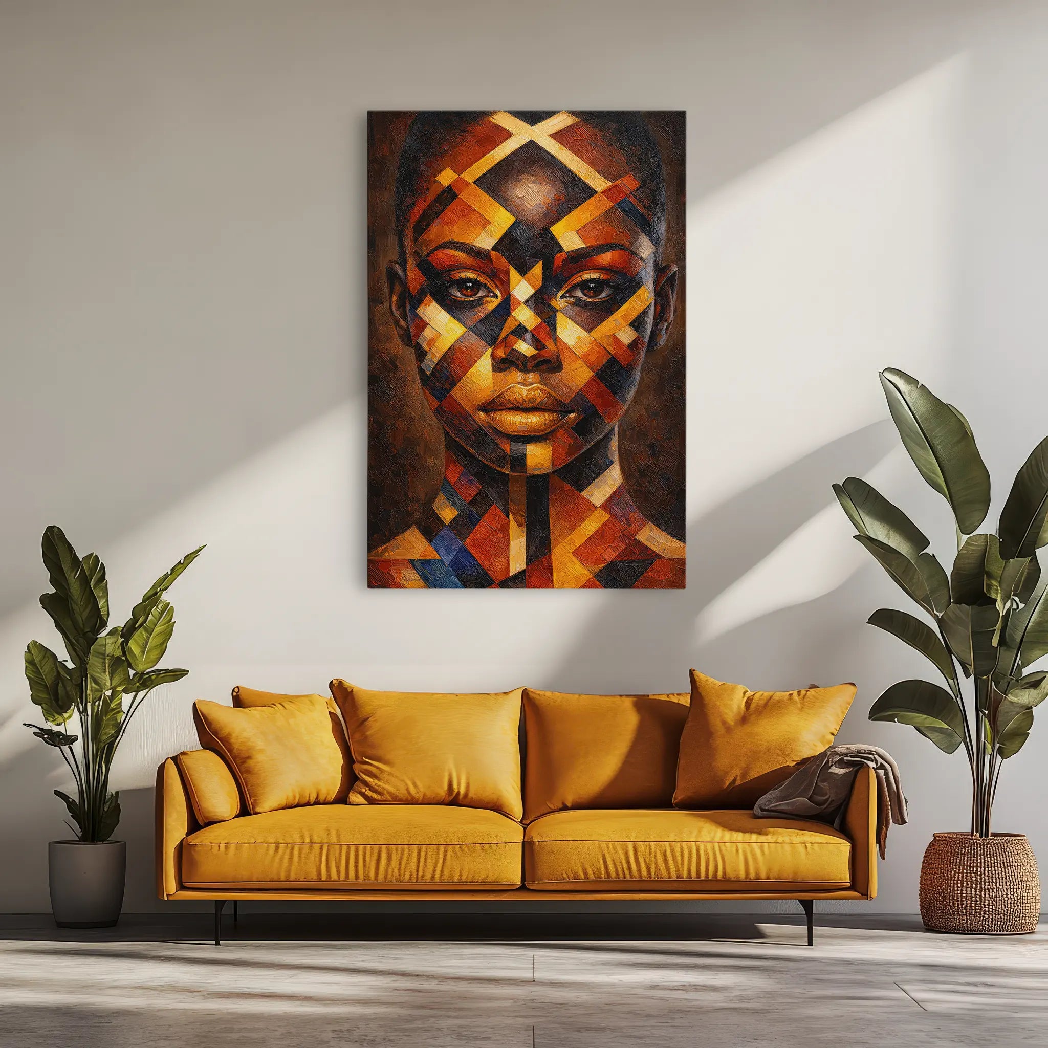 Obsidian and Gold Tribal Geometry Giclée Print 235011 Visual Wall Art AR2:3V Giclée Print