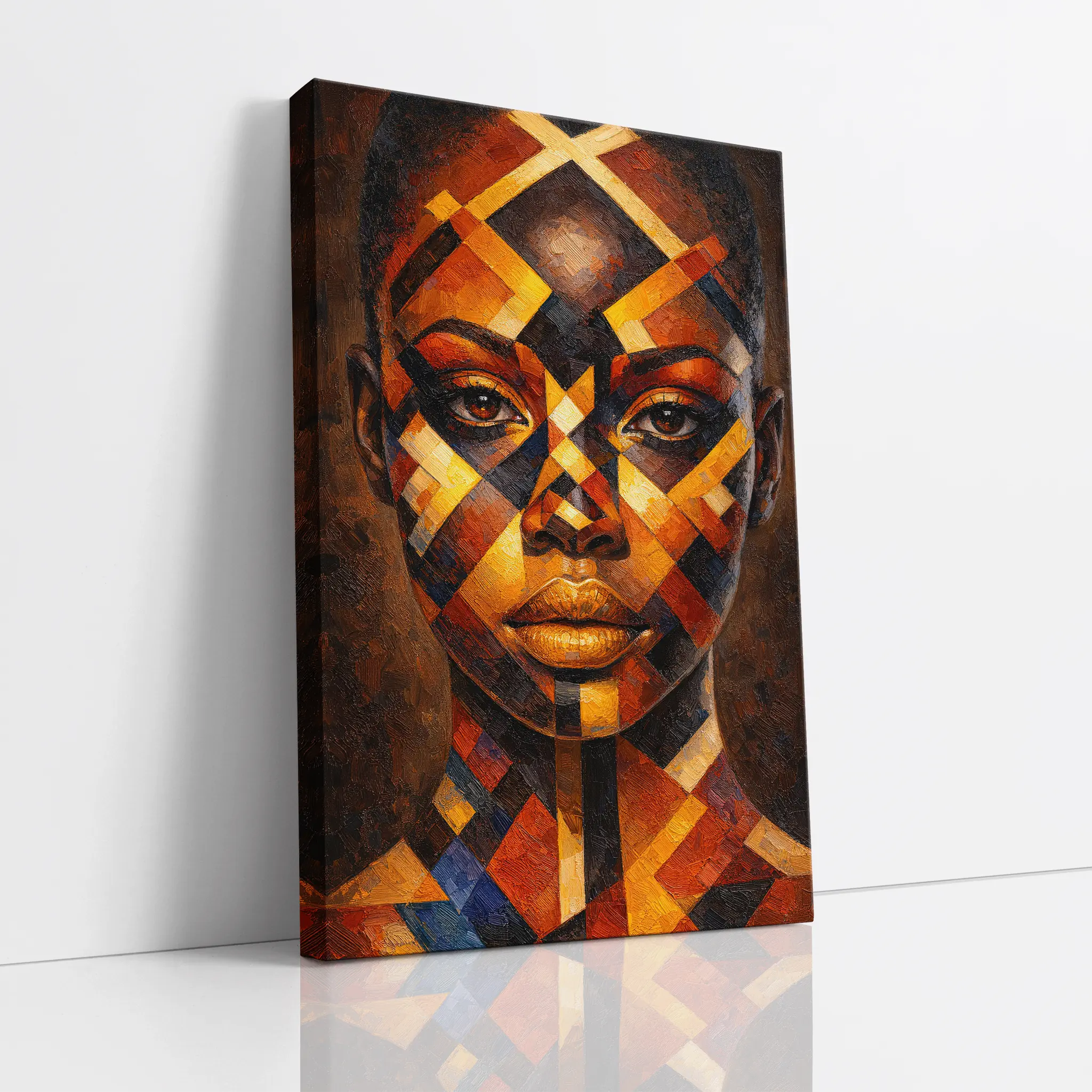Obsidian and Gold Tribal Geometry Giclée Print 235011 Visual Wall Art AR2:3V Giclée Print