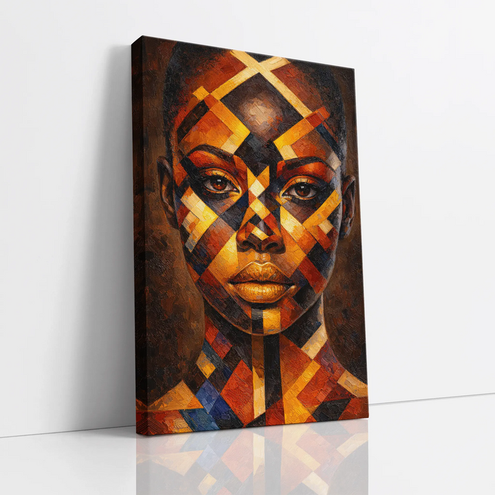 Obsidian and Gold Tribal Geometry Giclée Print 235011 Visual Wall Art AR2:3V Giclée Print
