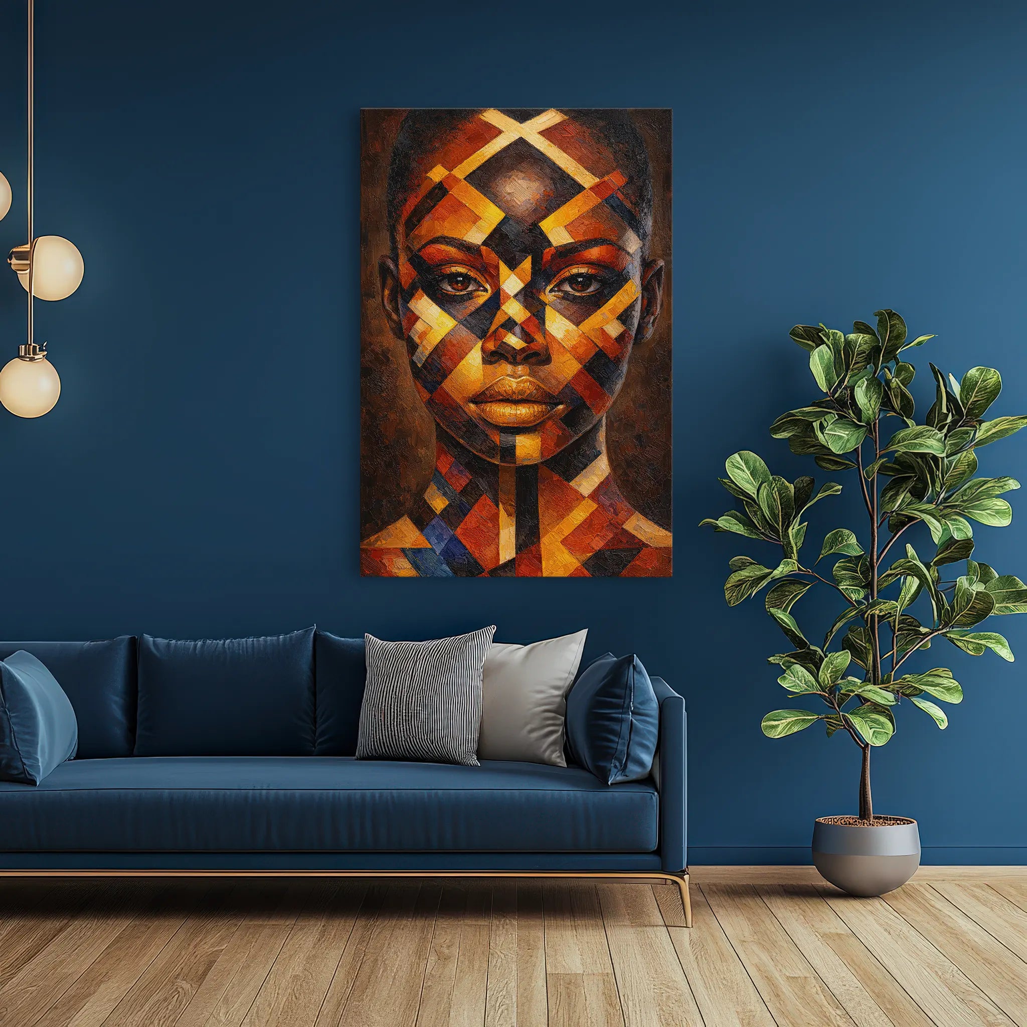 Obsidian and Gold Tribal Geometry Giclée Print 235011 Visual Wall Art AR2:3V Giclée Print