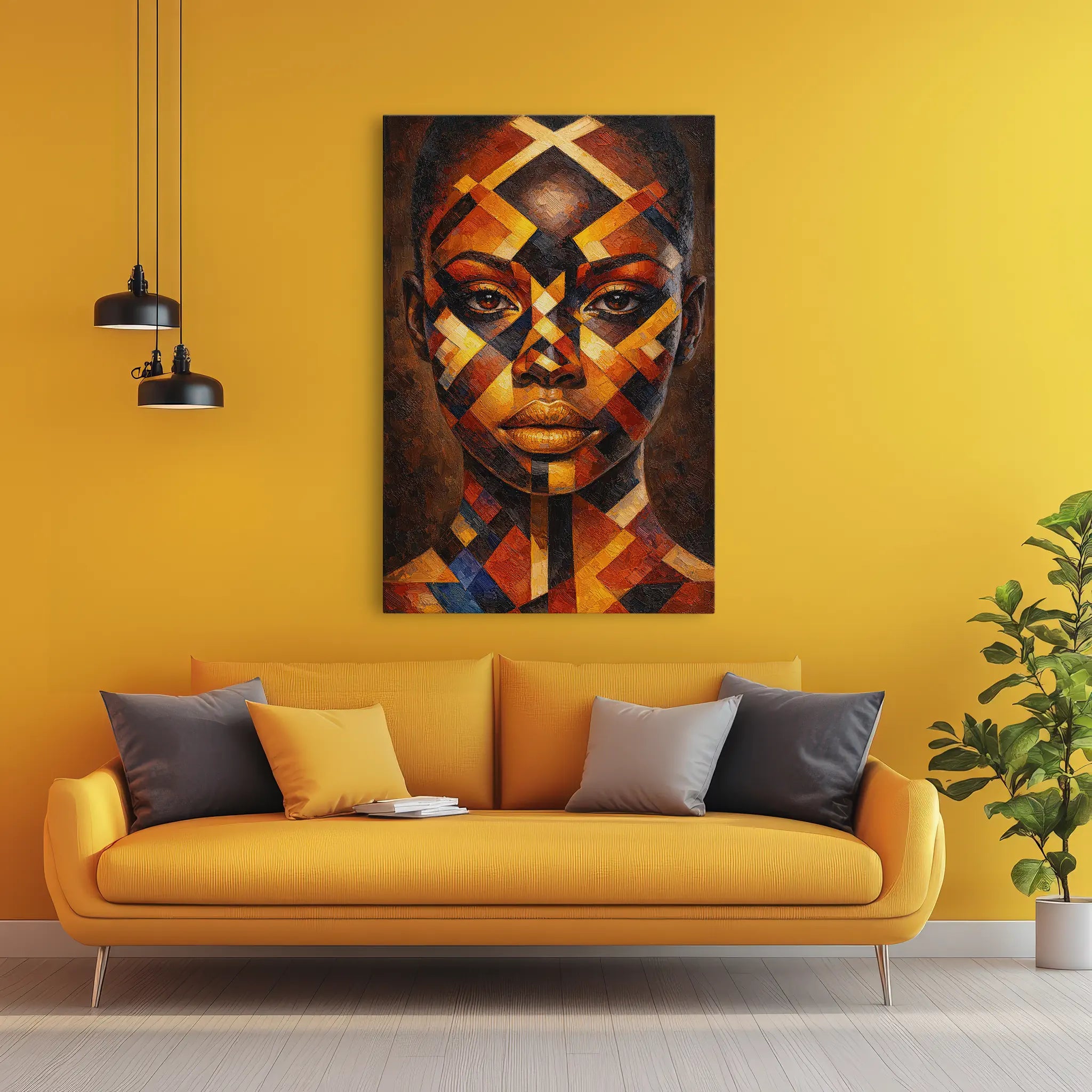 Obsidian and Gold Tribal Geometry Giclée Print 235011 Visual Wall Art AR2:3V Giclée Print