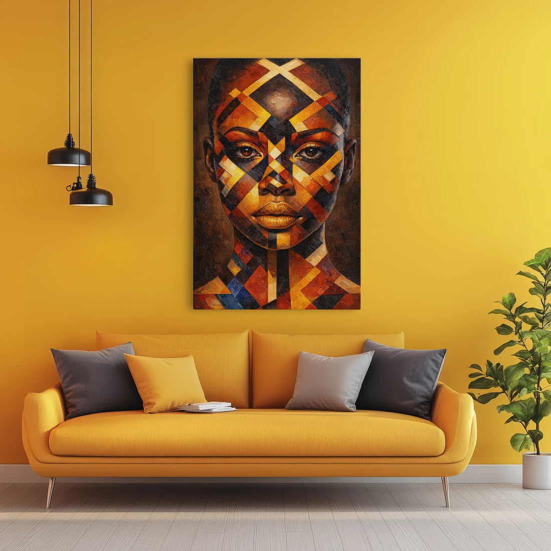 Obsidian and Gold Tribal Geometry Giclée Print 235011 Visual Wall Art AR2:3V Giclée Print