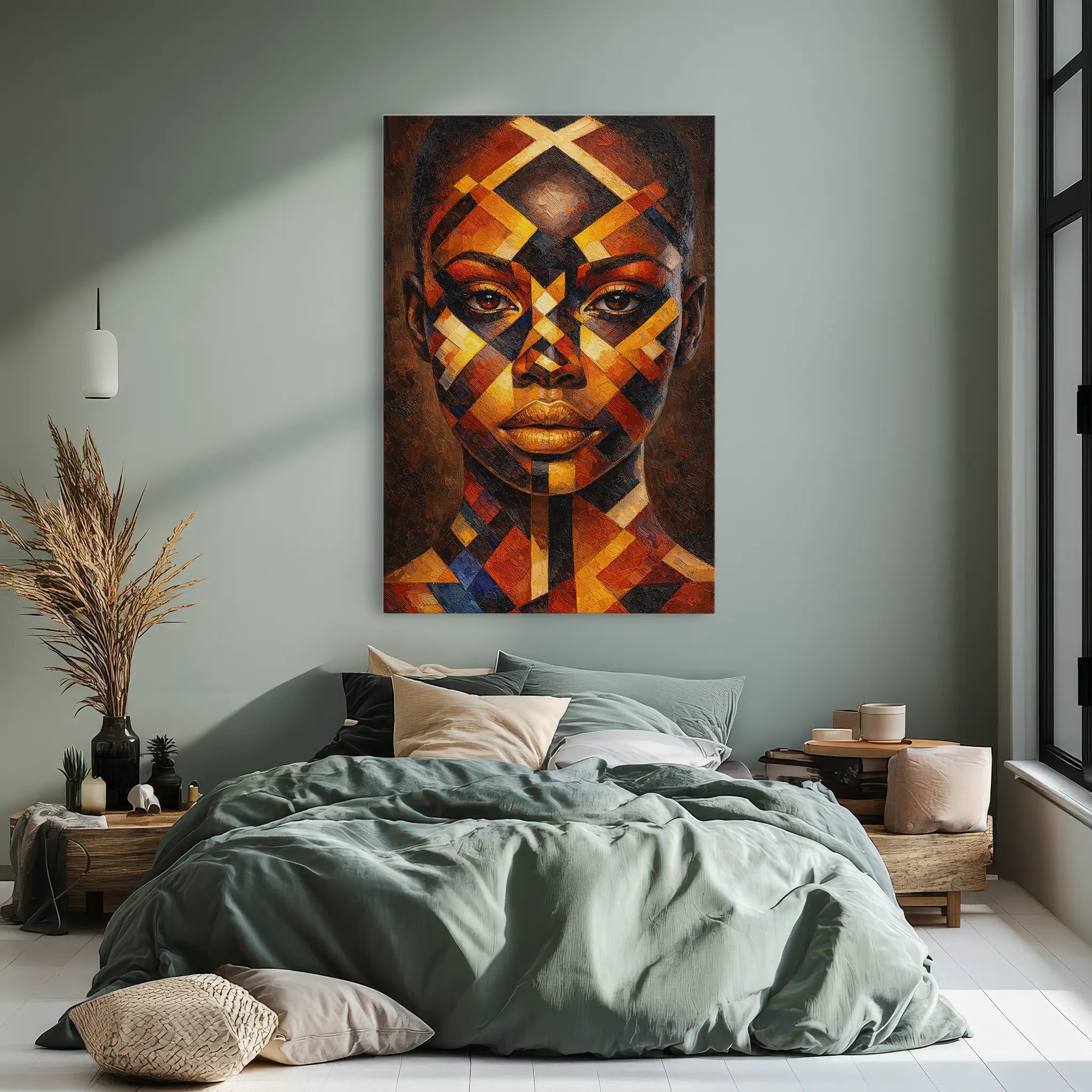 Obsidian and Gold Tribal Geometry Giclée Print 235011 Visual Wall Art AR2:3V Giclée Print