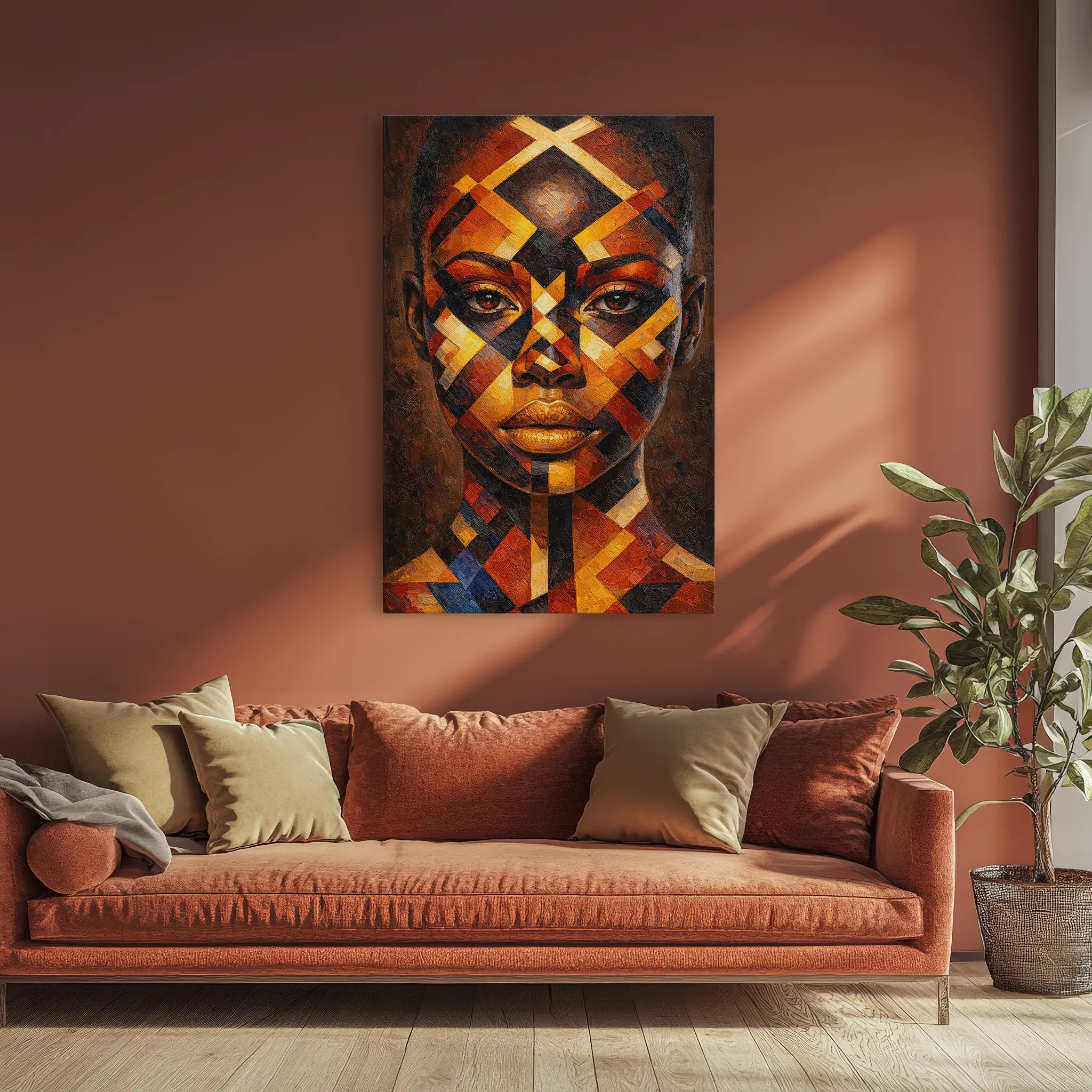 Obsidian and Gold Tribal Geometry Giclée Print 235011 Visual Wall Art AR2:3V Giclée Print