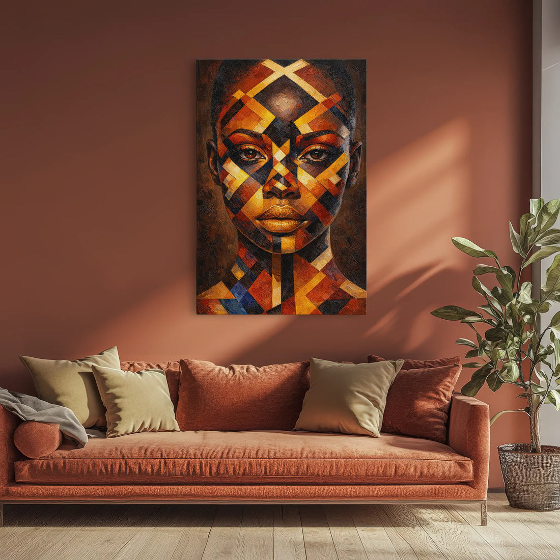 Obsidian and Gold Tribal Geometry Giclée Print 235011 Visual Wall Art AR2:3V Giclée Print
