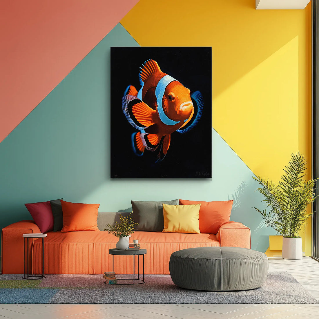 Orange And Blue Tropical Clownfish Giclée Print 451016 Visual Wall Art AR3:4V-AR4:5V Giclée Print