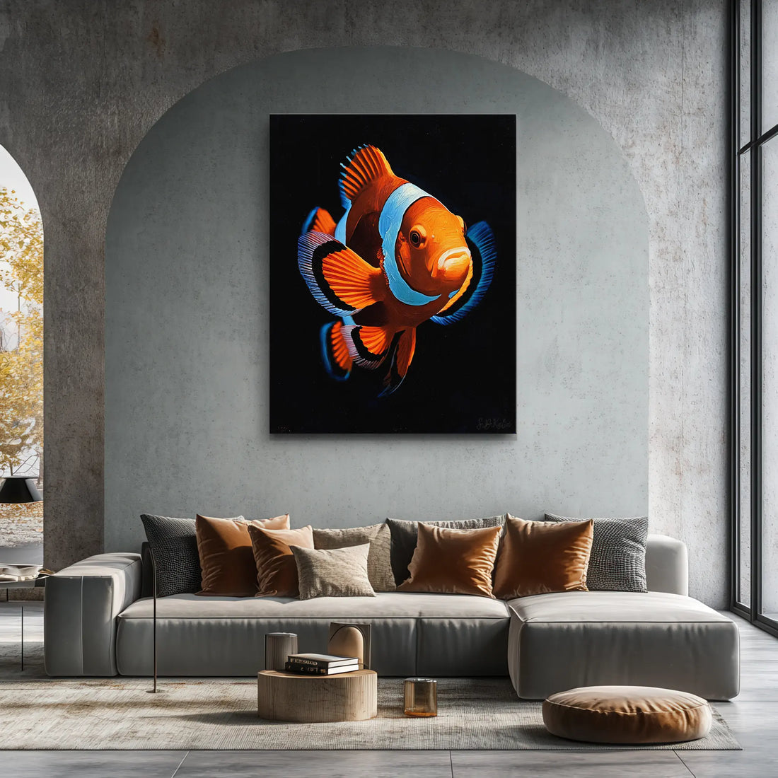 Orange And Blue Tropical Clownfish Giclée Print 451016 Visual Wall Art AR3:4V-AR4:5V Giclée Print