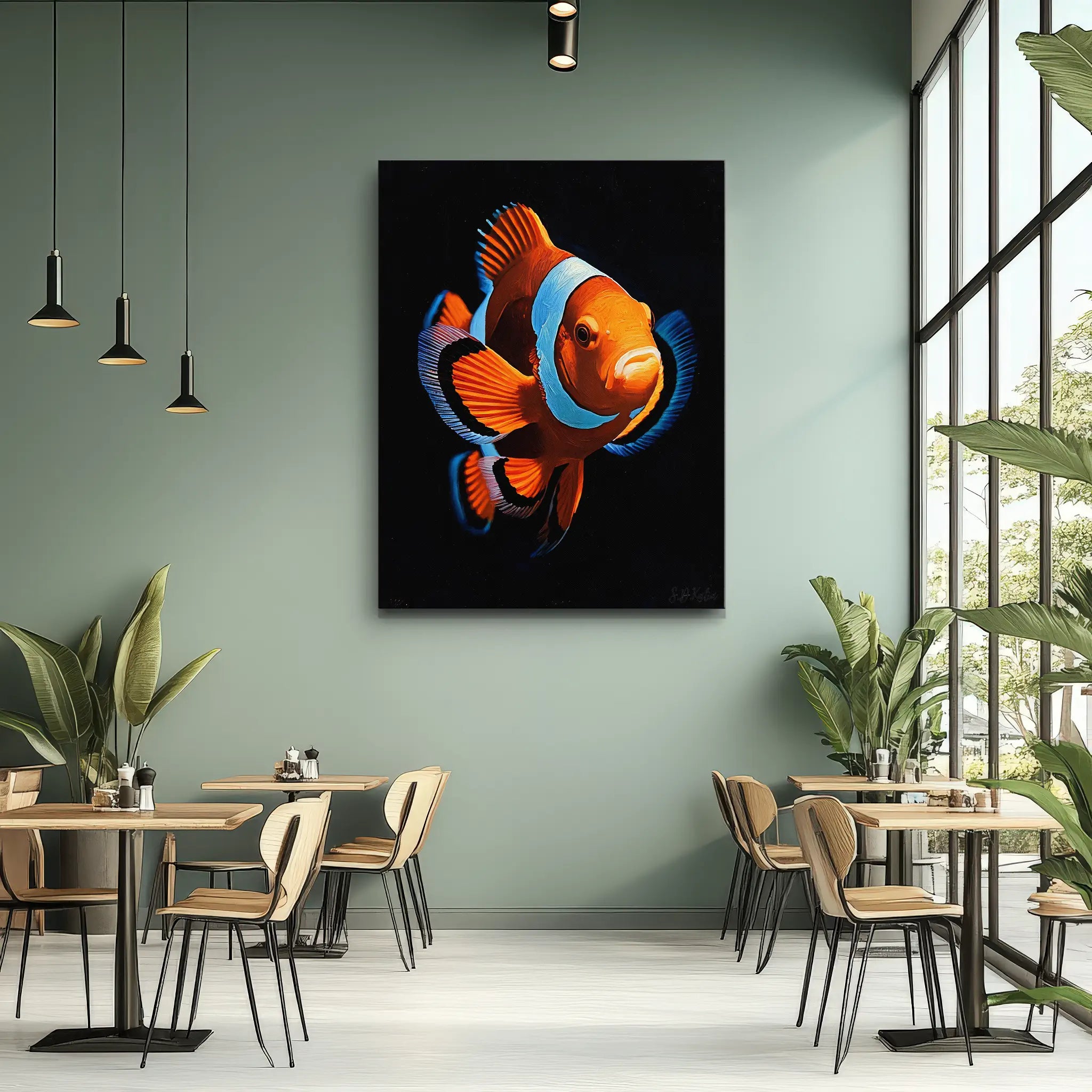 Orange And Blue Tropical Clownfish Giclée Print 451016 Visual Wall Art AR3:4V-AR4:5V Giclée Print