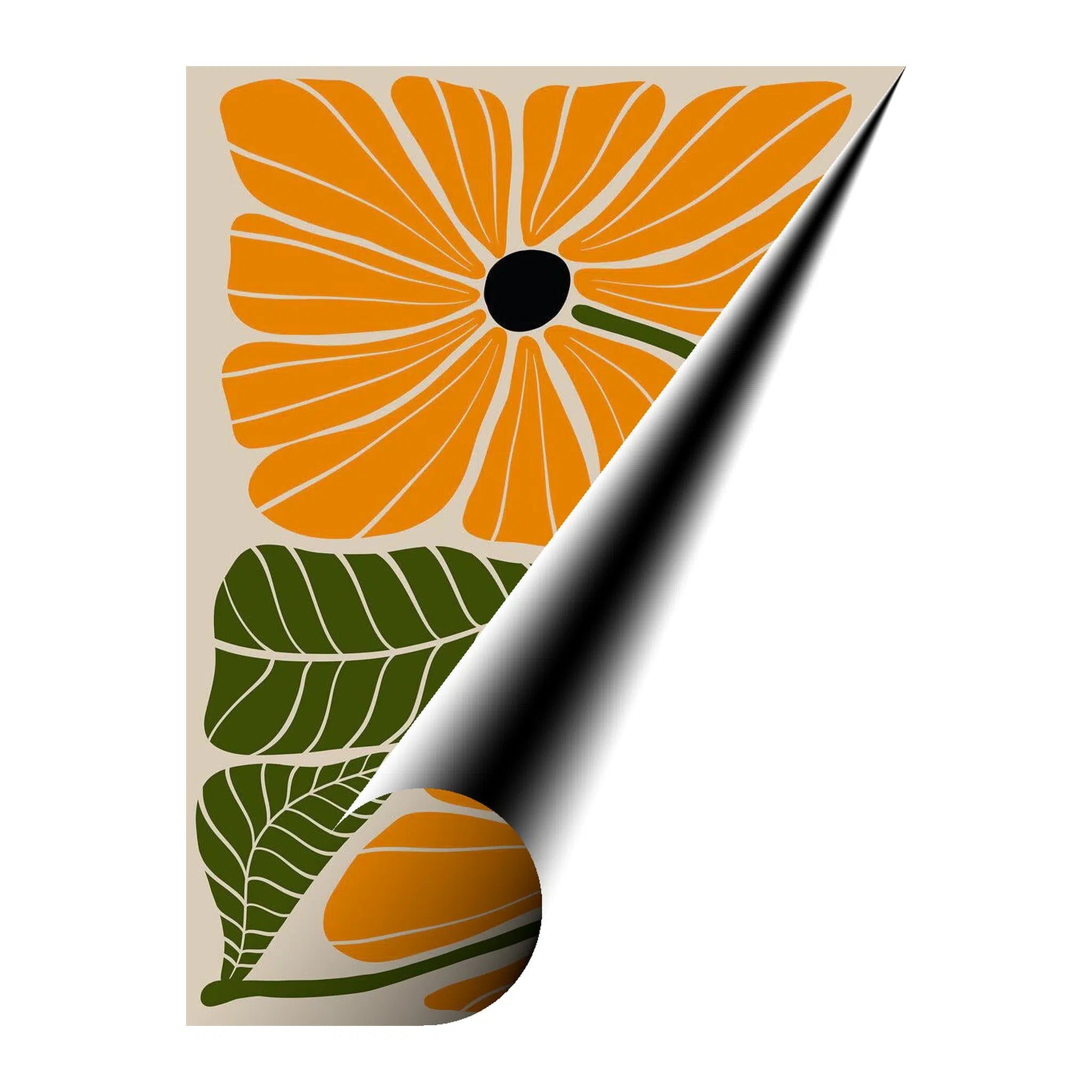 Orange Flowers Bohemian Giclée Print 34207 Giclée Fine Art Matte Paper Print Visual Wall Art