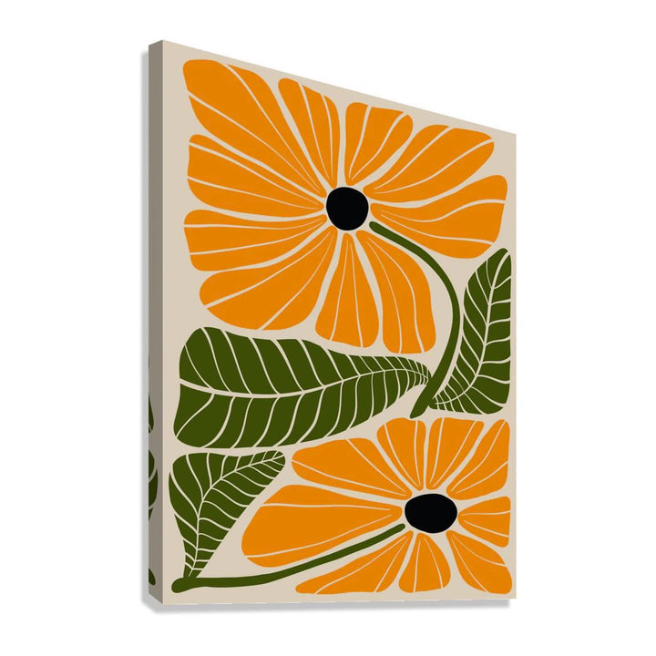 Orange Flowers Bohemian Giclée Print 34207 Giclée Stretched Canvas Print Visual Wall Art