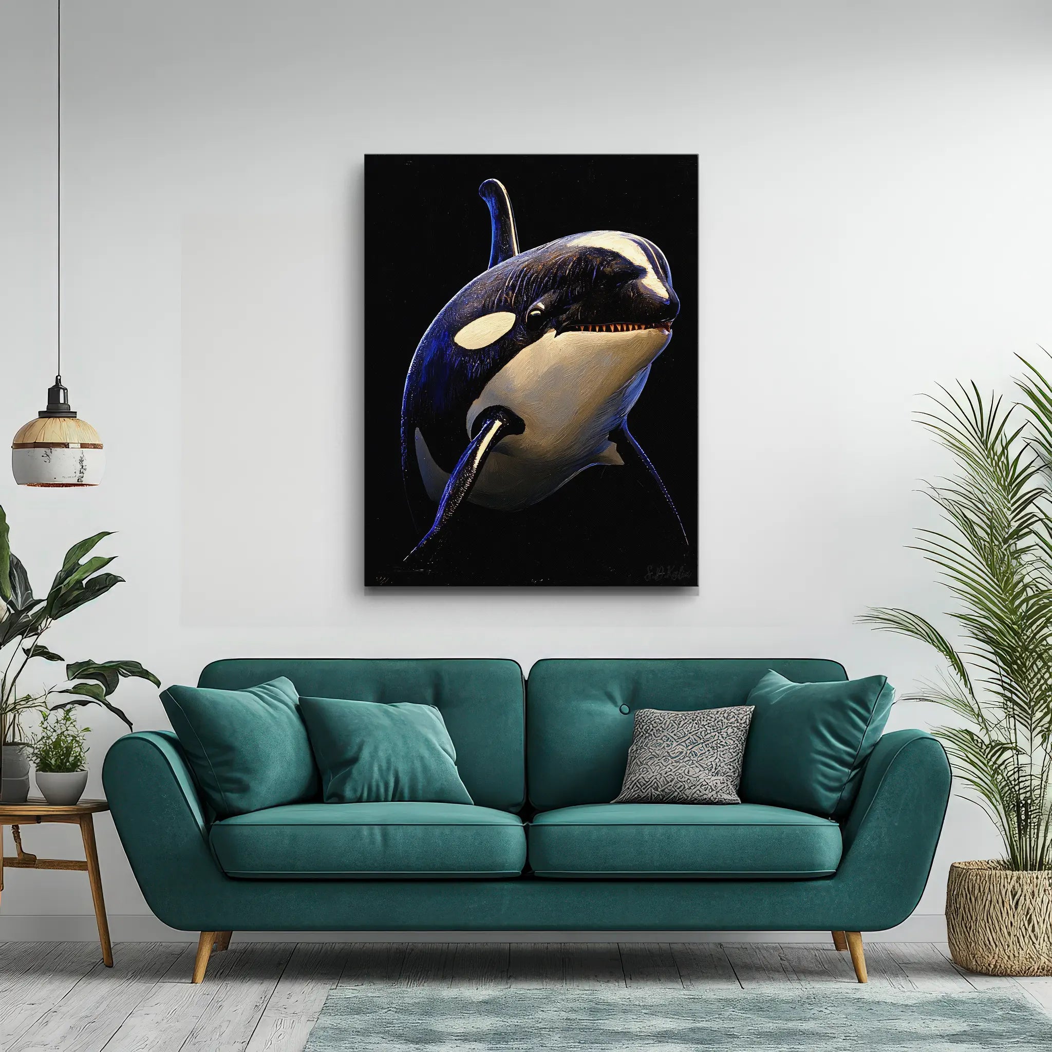 Orca Killer Whale Monochrome Giclée Print 451017 Visual Wall Art AR3:4V-AR4:5V Giclée Print