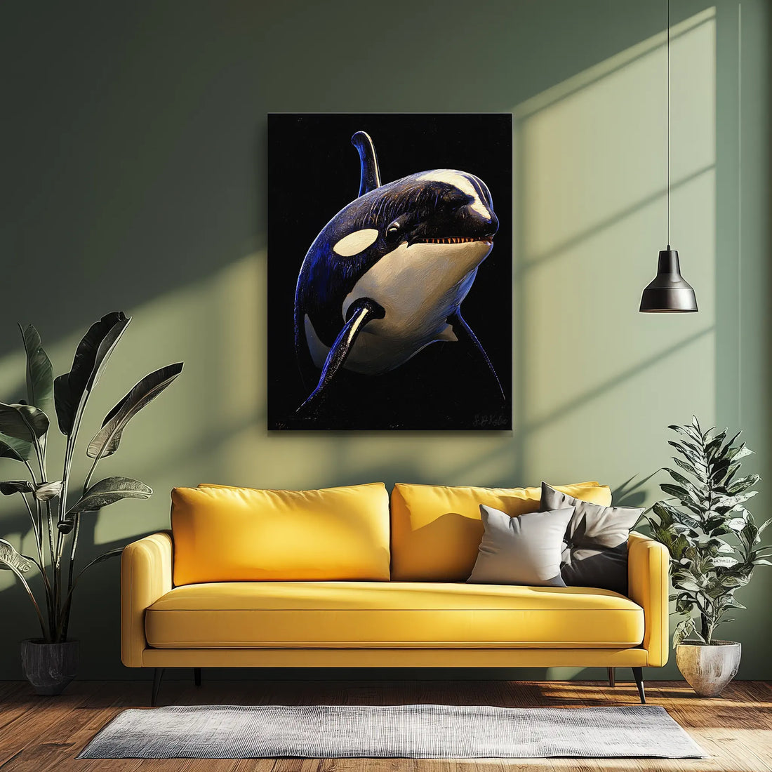 Orca Killer Whale Monochrome Giclée Print 451017 Visual Wall Art AR3:4V-AR4:5V Giclée Print