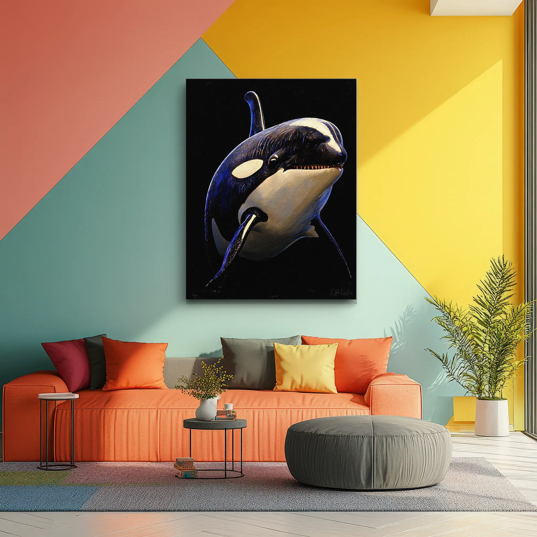 Orca Killer Whale Monochrome Giclée Print 451017 Visual Wall Art AR3:4V-AR4:5V Giclée Print