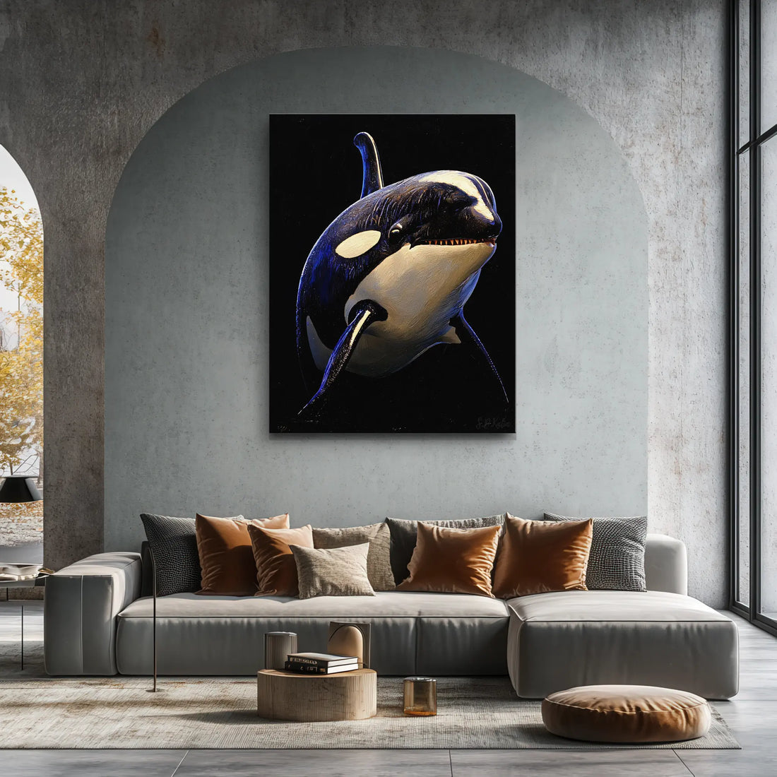 Orca Killer Whale Monochrome Giclée Print 451017 Visual Wall Art AR3:4V-AR4:5V Giclée Print