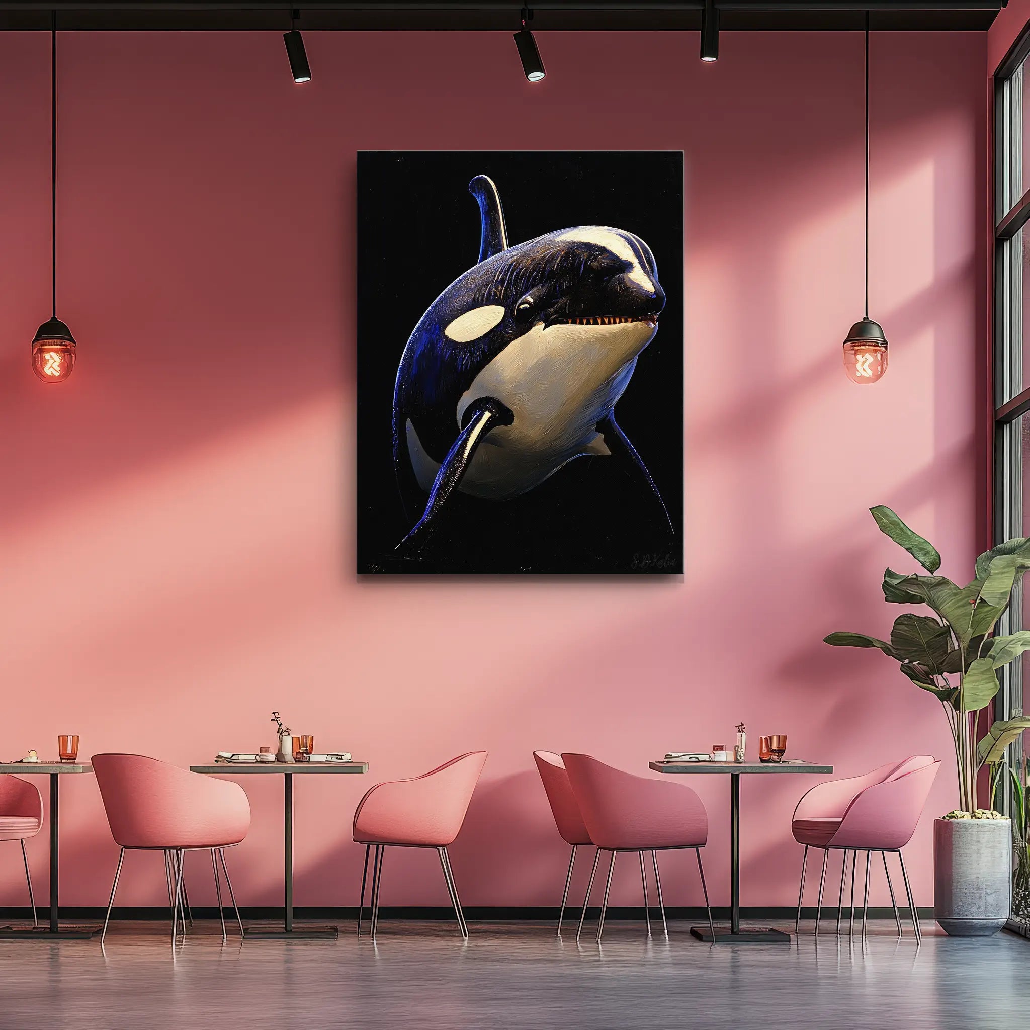 Orca Killer Whale Monochrome Giclée Print 451017 Visual Wall Art AR3:4V-AR4:5V Giclée Print