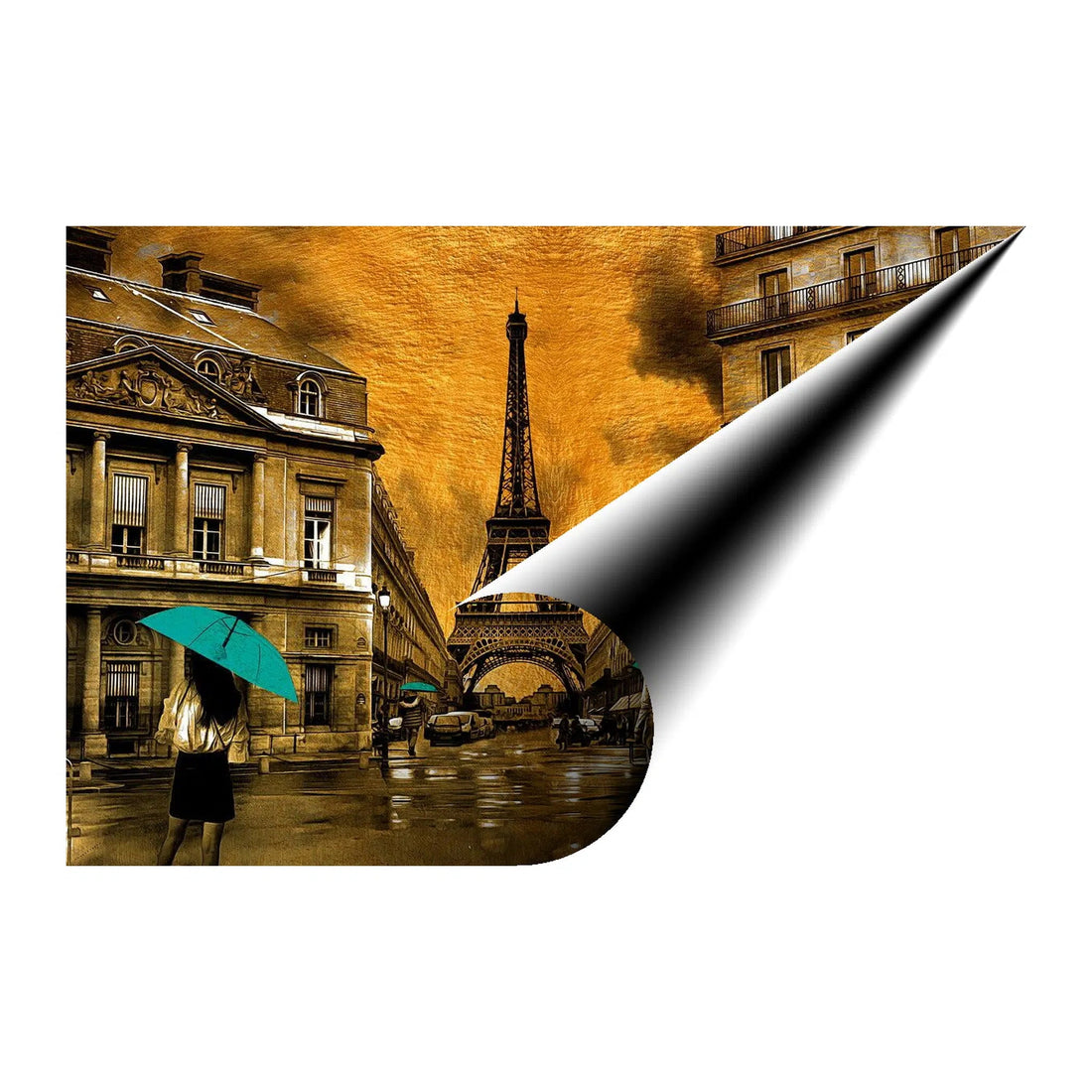 Paris Gold Giclee Print 32916 Giclée Rolled Canvas Print Pictorem.com