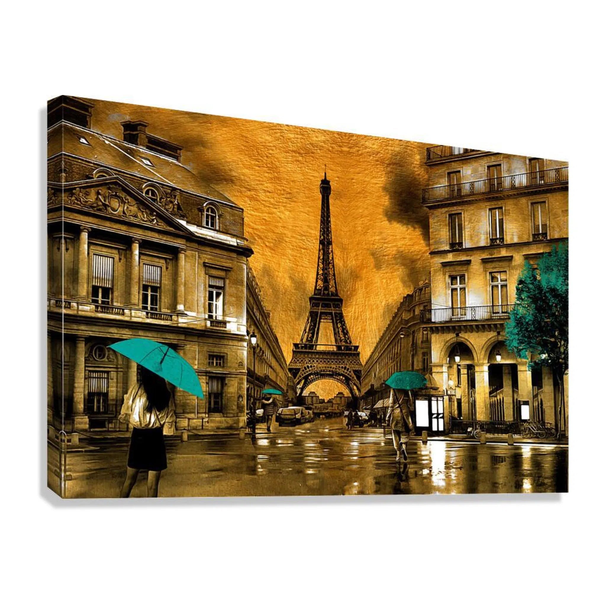 Paris Gold Giclée Print 32916 Giclée Stretched Canvas Print Visual Wall Art