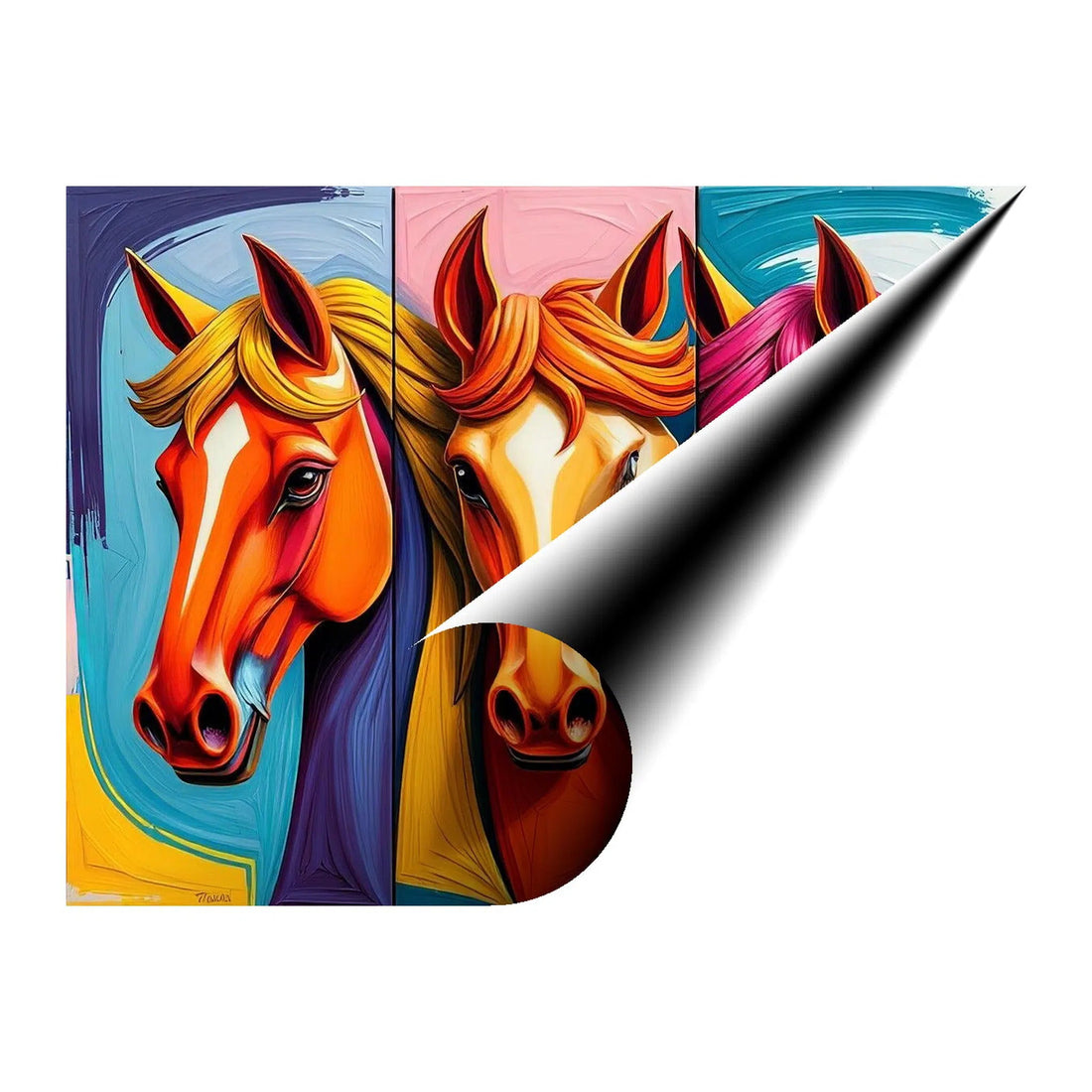 Past, Present, and Future, Horses Giclée Print 43117 Giclée Fine Art Matte Paper Print Visual Wall Art