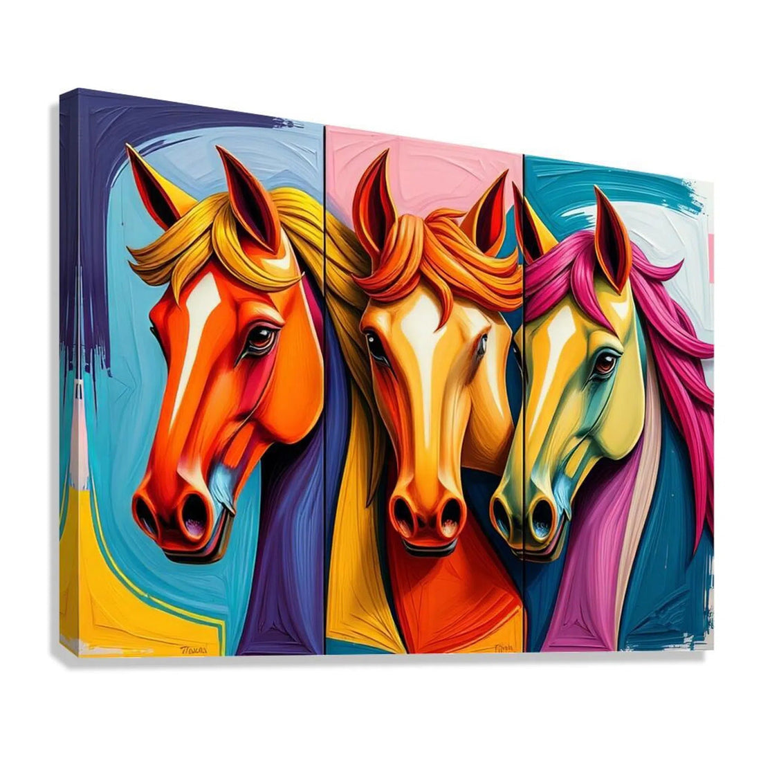 Past, Present, and Future, Horses Giclée Print 43117 Giclée Stretched Canvas Print Visual Wall Art