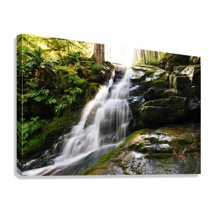 Peaceful Forest Waterfall Giclée Print 32603 Giclée Stretched Canvas Print Visual Wall Art