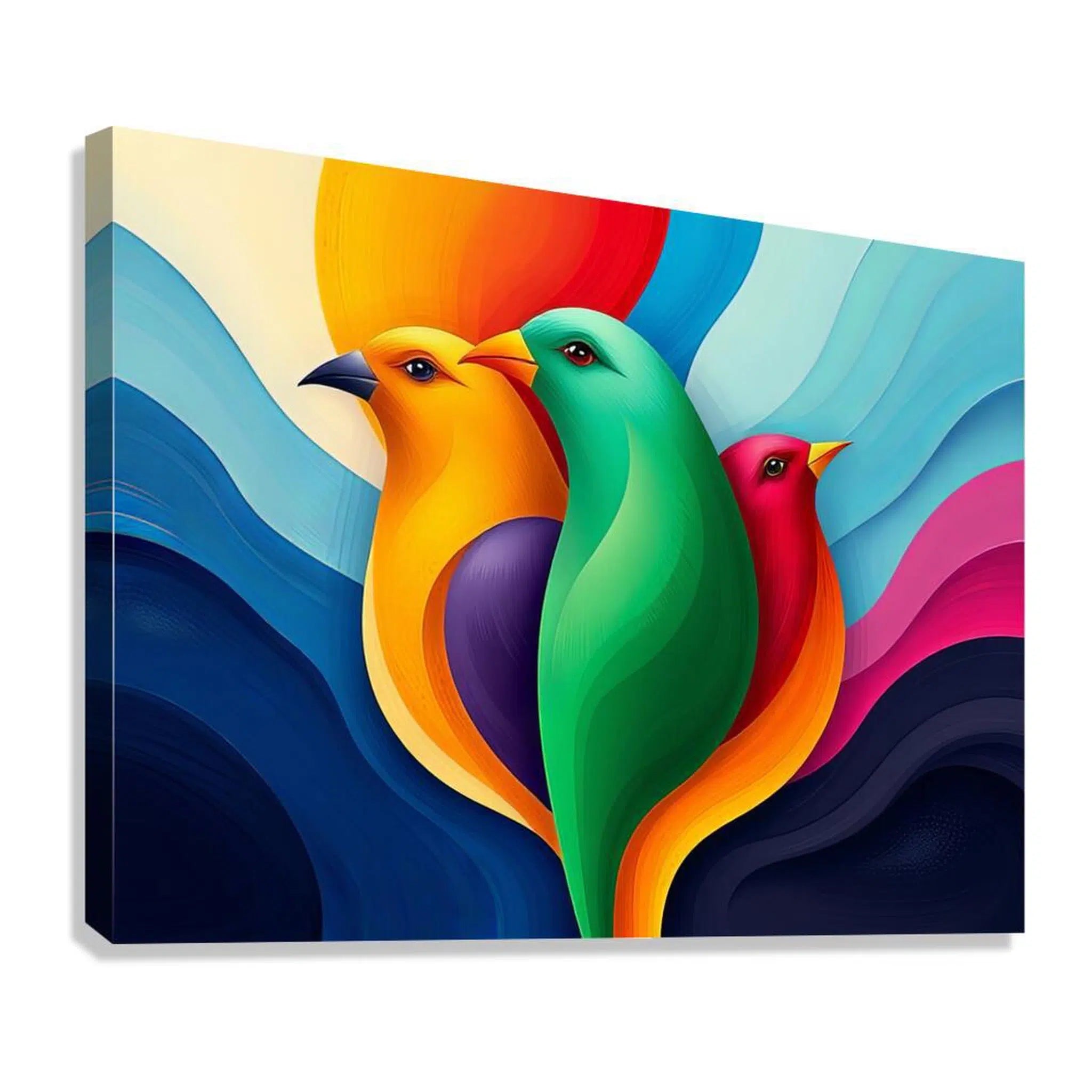 Perched Birds Giclée Print 43703 Giclée Stretched Canvas Print Visual Wall Art