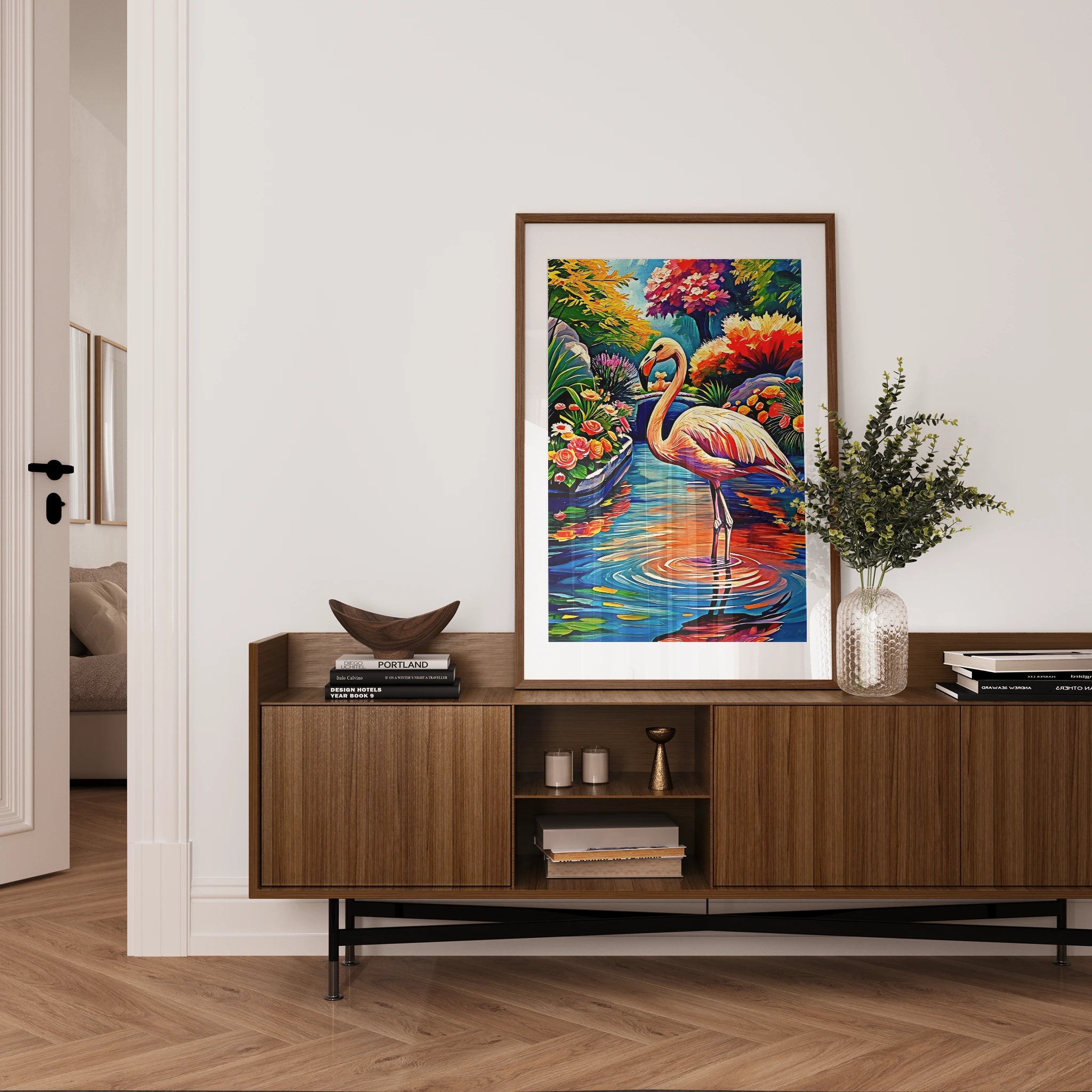 Phoenicopterus-Chilean Flamingo Chile-Framed Paper Print-452215 Visual Wall Art Framed Print