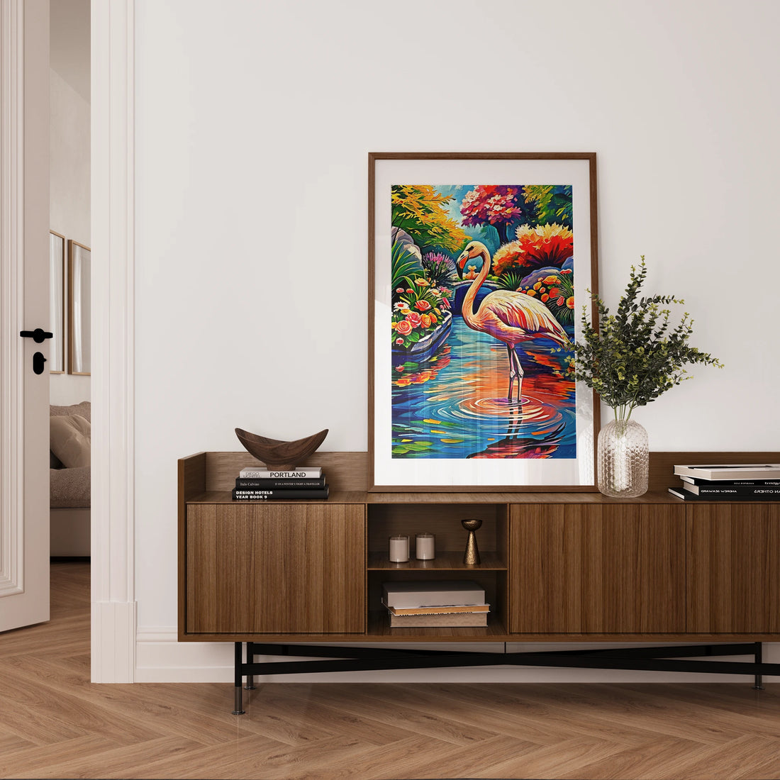 Phoenicopterus-Chilean Flamingo Chile-Framed Paper Print-452215 Visual Wall Art Framed Print