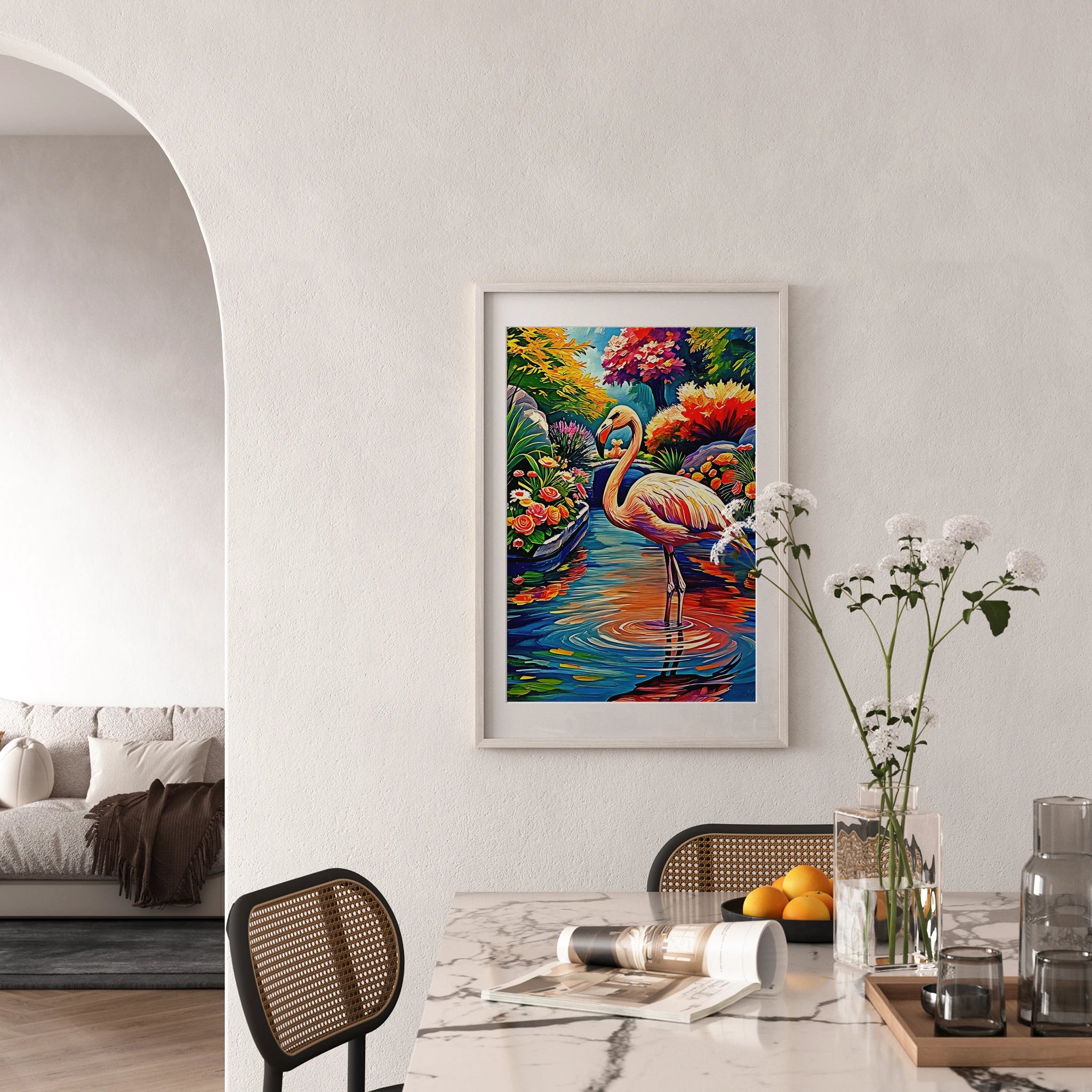 Phoenicopterus-Chilean Flamingo Chile-Framed Paper Print-452215 Visual Wall Art Framed Print