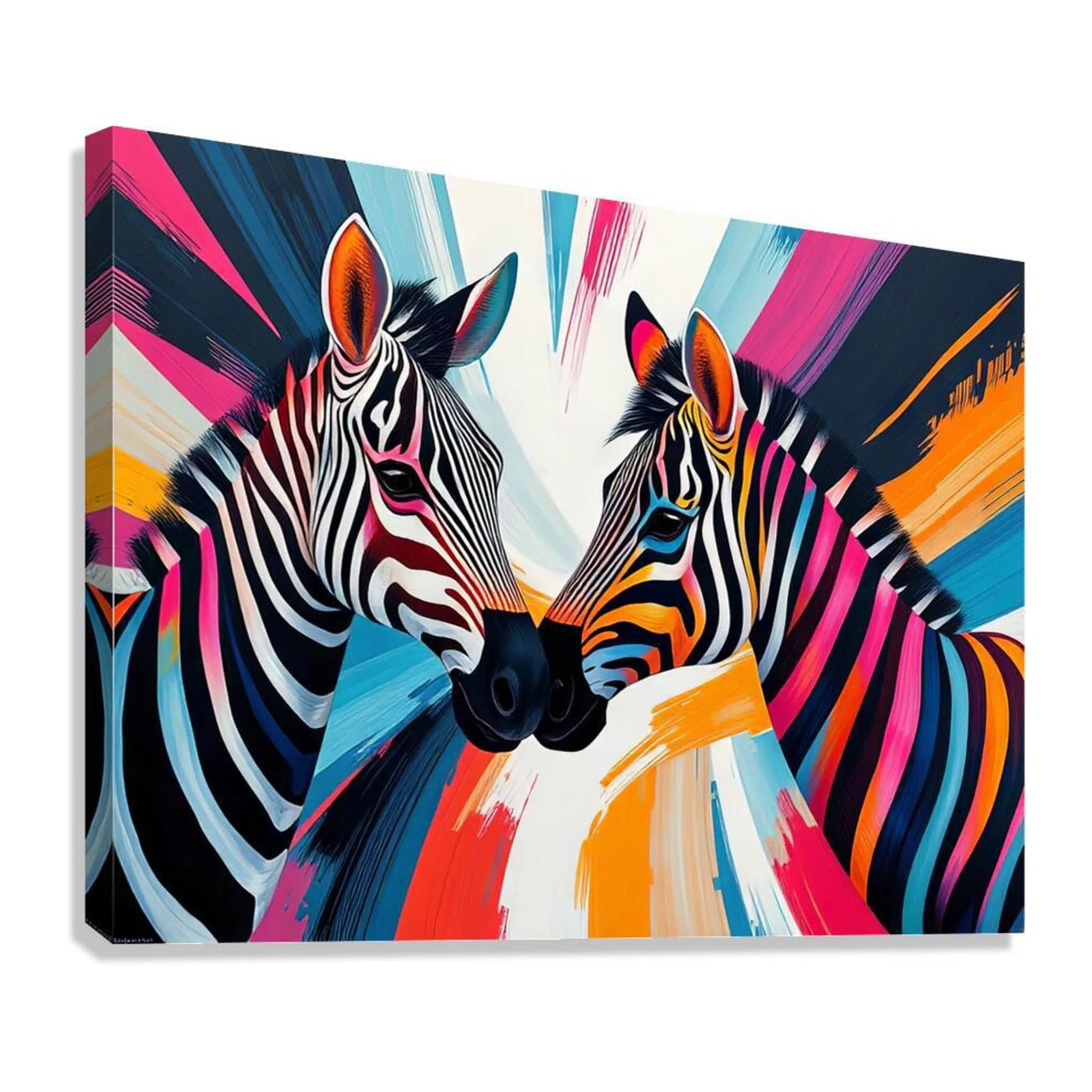 Playful Zebras Giclée Print 43143 Giclée Stretched Canvas Print Visual Wall Art